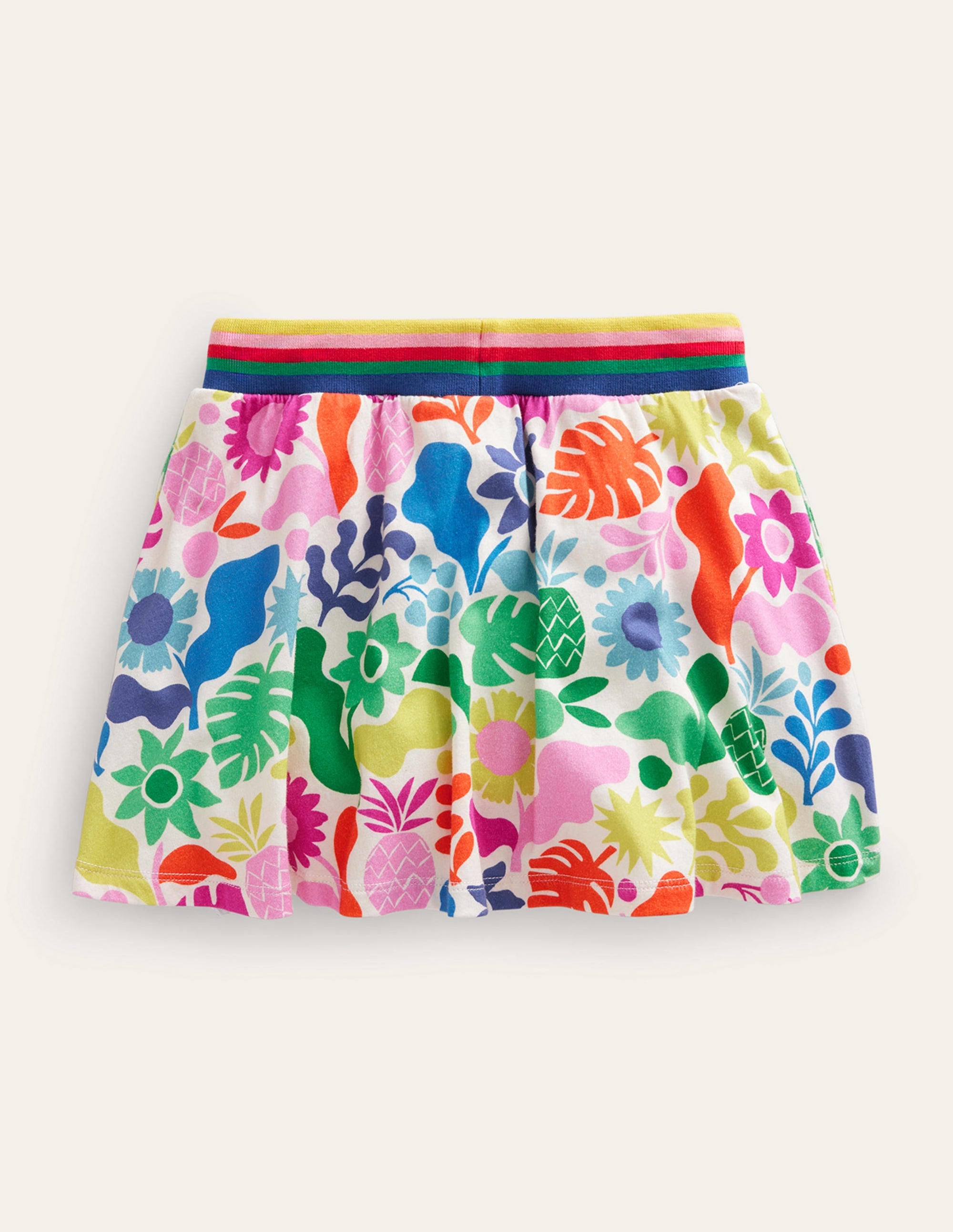 Gemusterter Jersey-Skort-Bunt, Urlaubs-Blumenmuster - Image 2