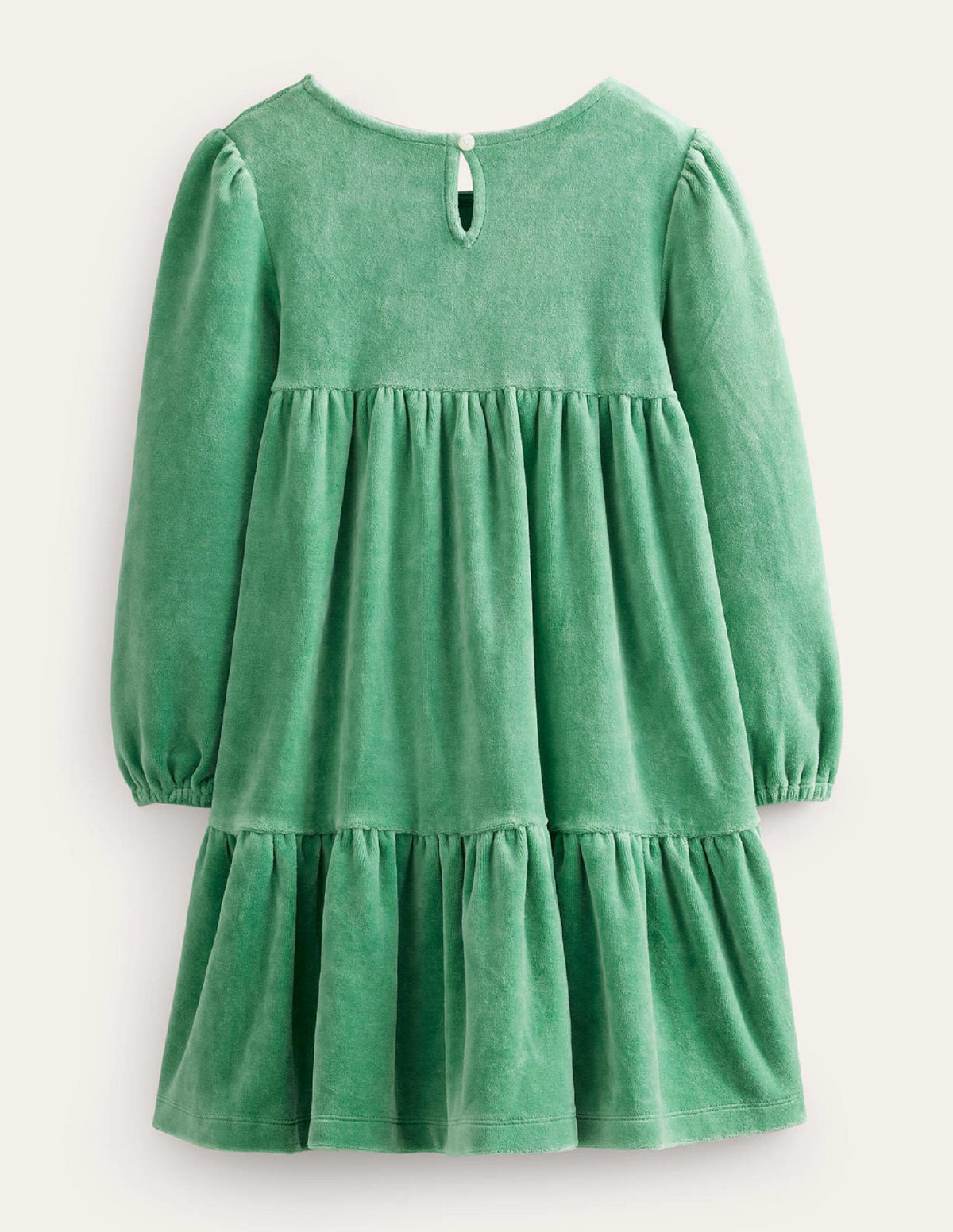 Gestuftes Velours-Kleid-Monster-Grün - Image 2