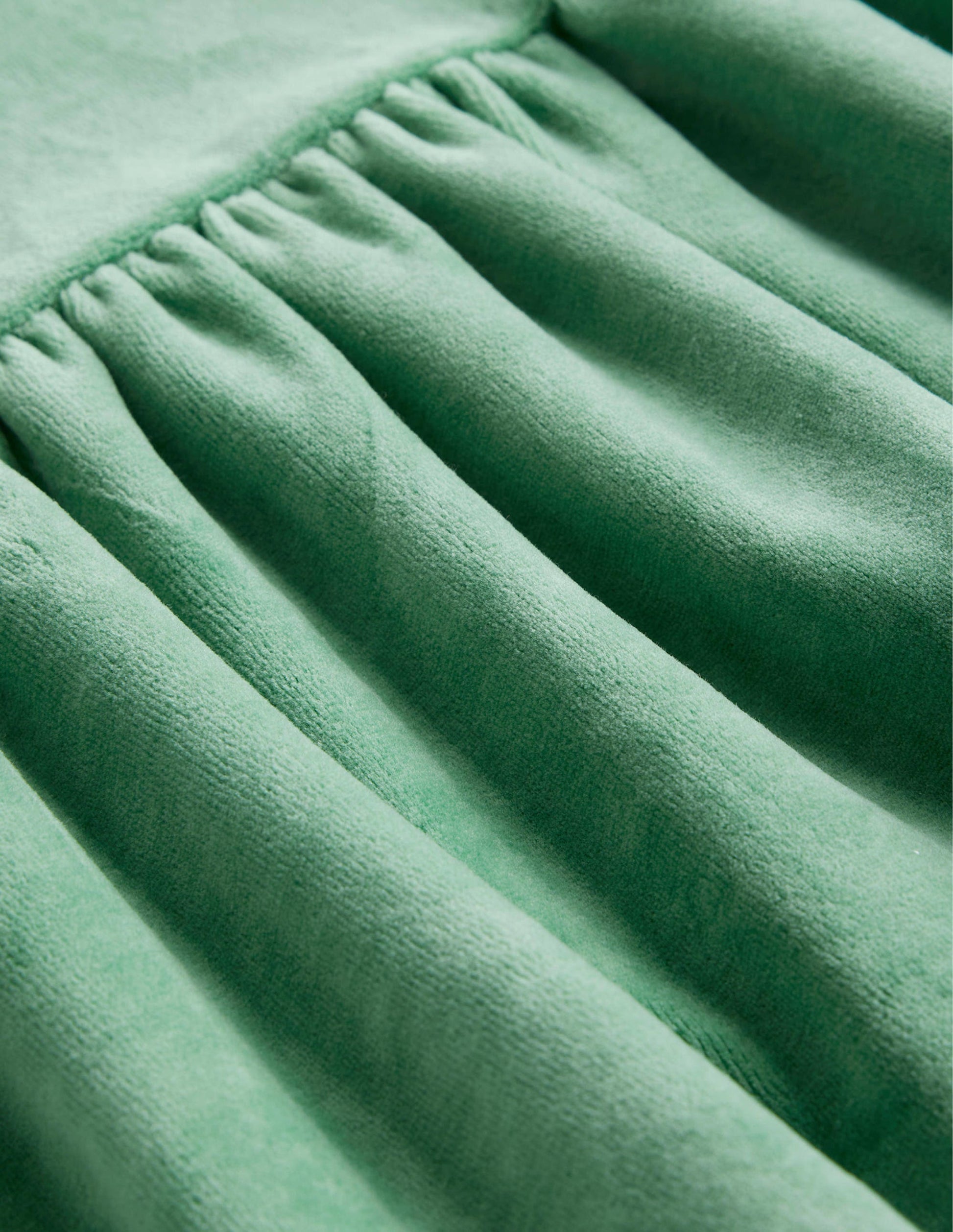 Gestuftes Velours-Kleid-Monster-Grün-3