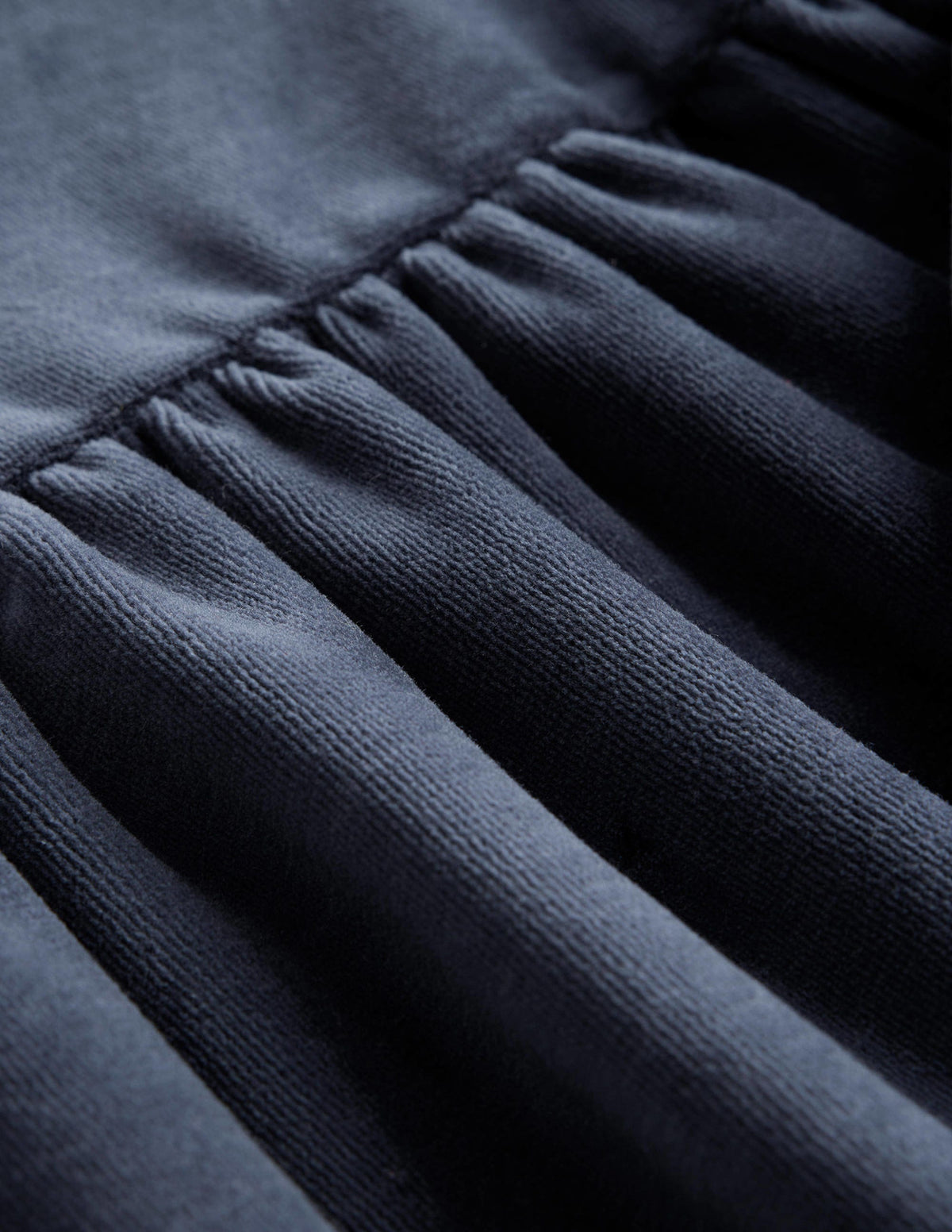 Robe en velours à volants-Bleu marine universitaire - Image 3