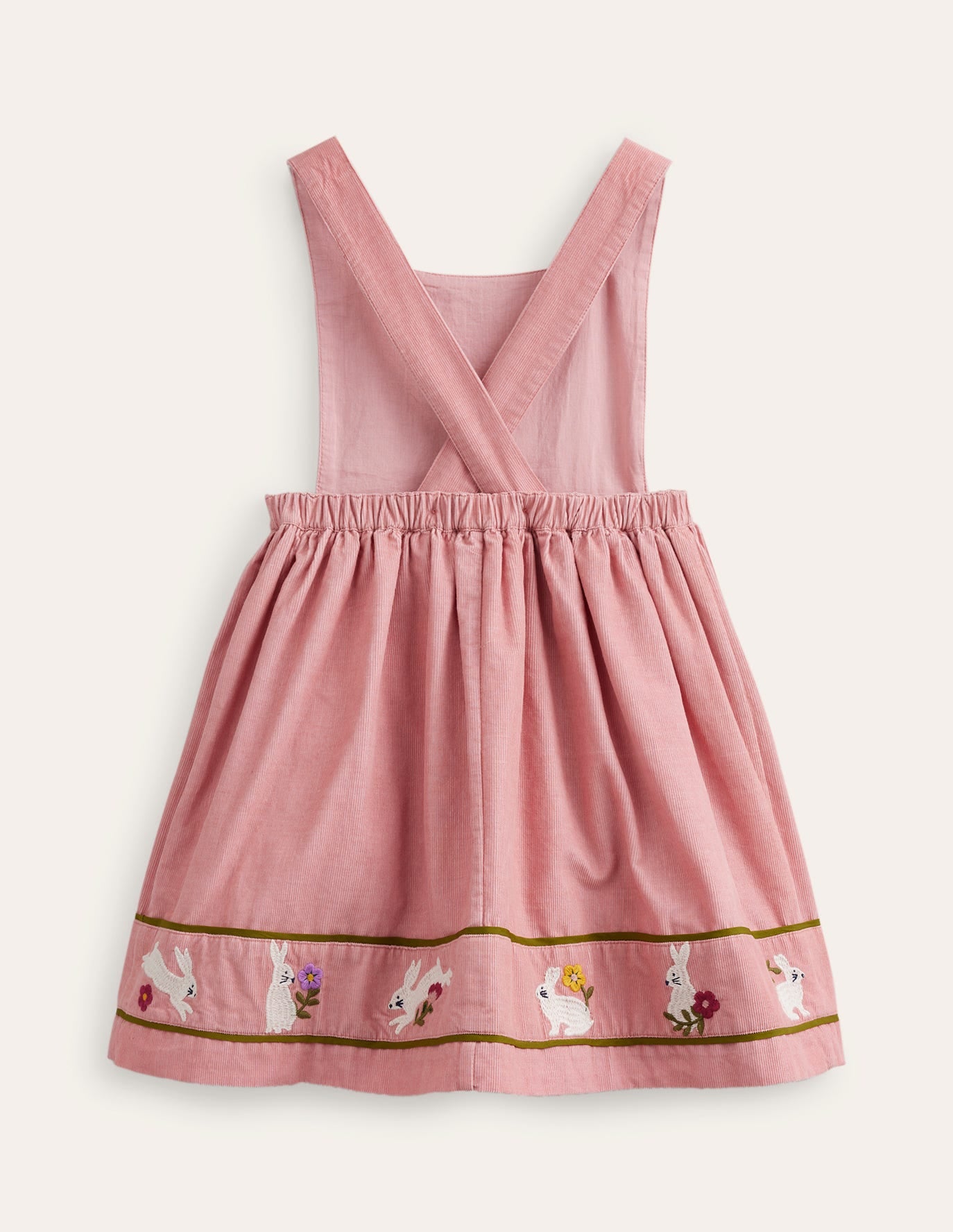 Schürzenkleid aus Cord mit Applikation-Mandelrosa Häschen - Image 2