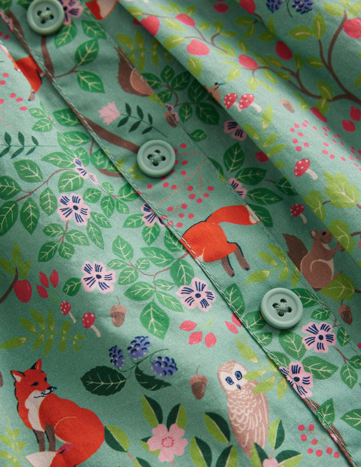 Pull On Twirly Skirt-Green Woodland Fox - Image 3