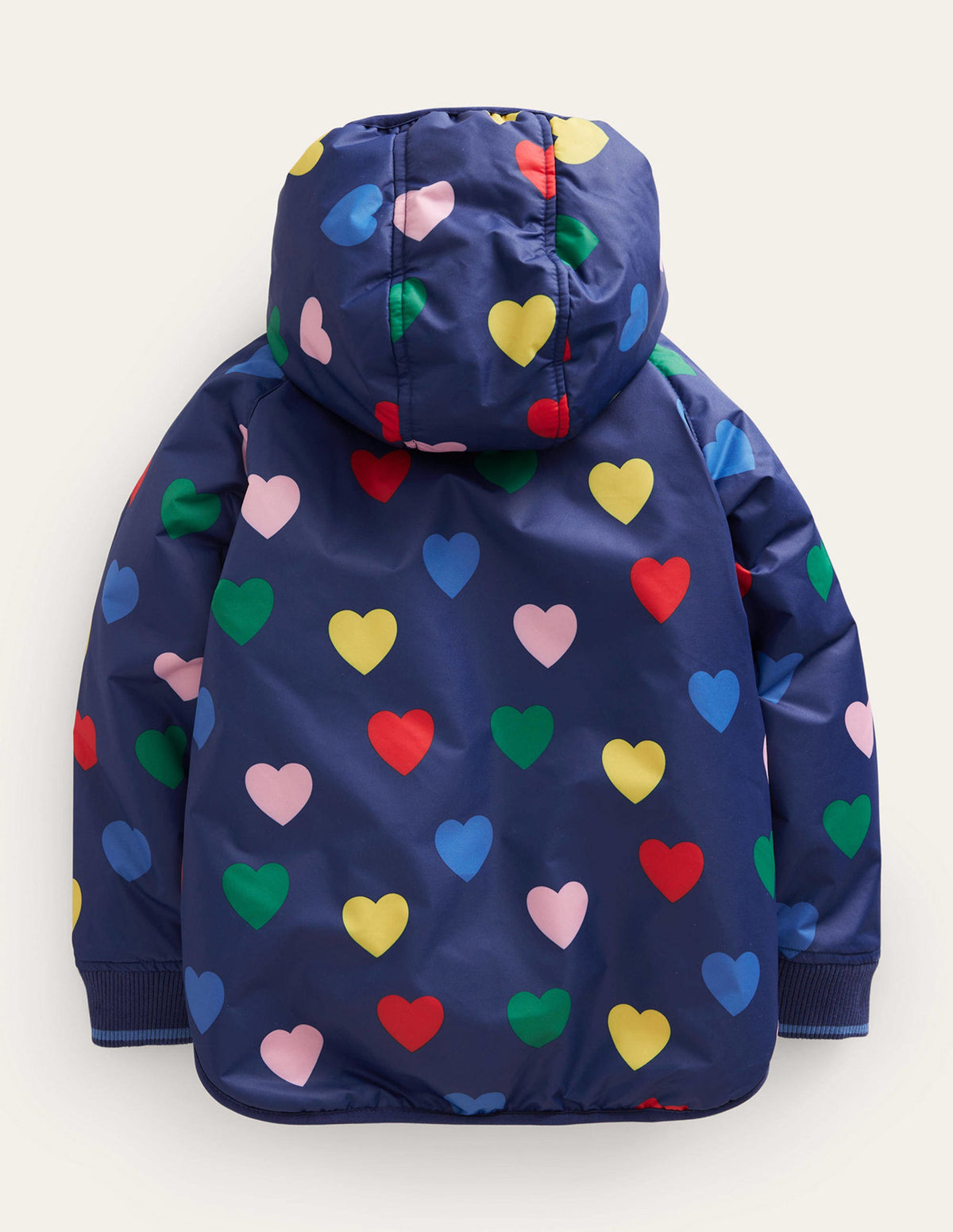 Bedruckter Anorak mit Sherpa-Futter-Marineblau Herzen - Image 2