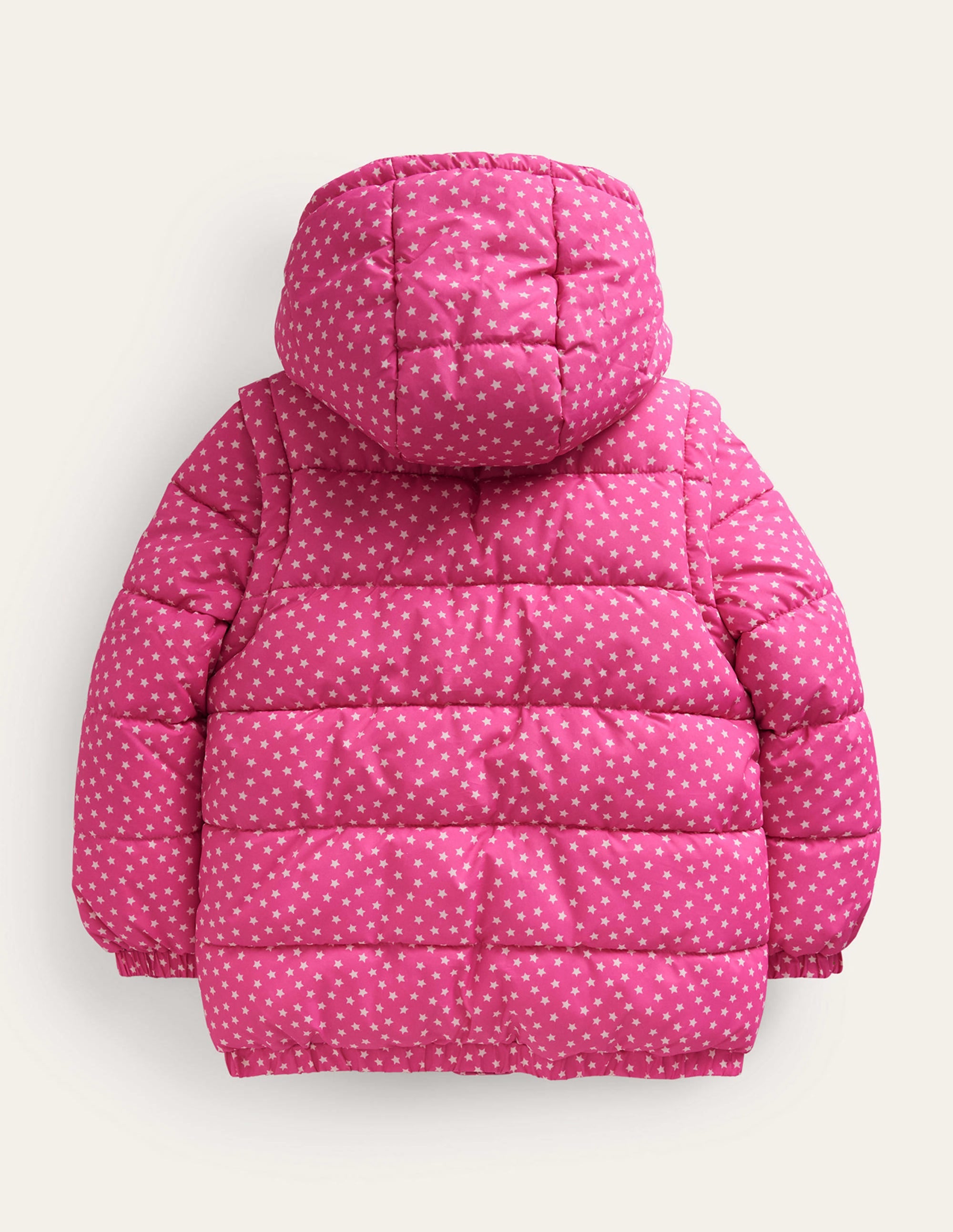 2-in-1 Padded Coat-Mid Pink Tiny Stars - Image 2