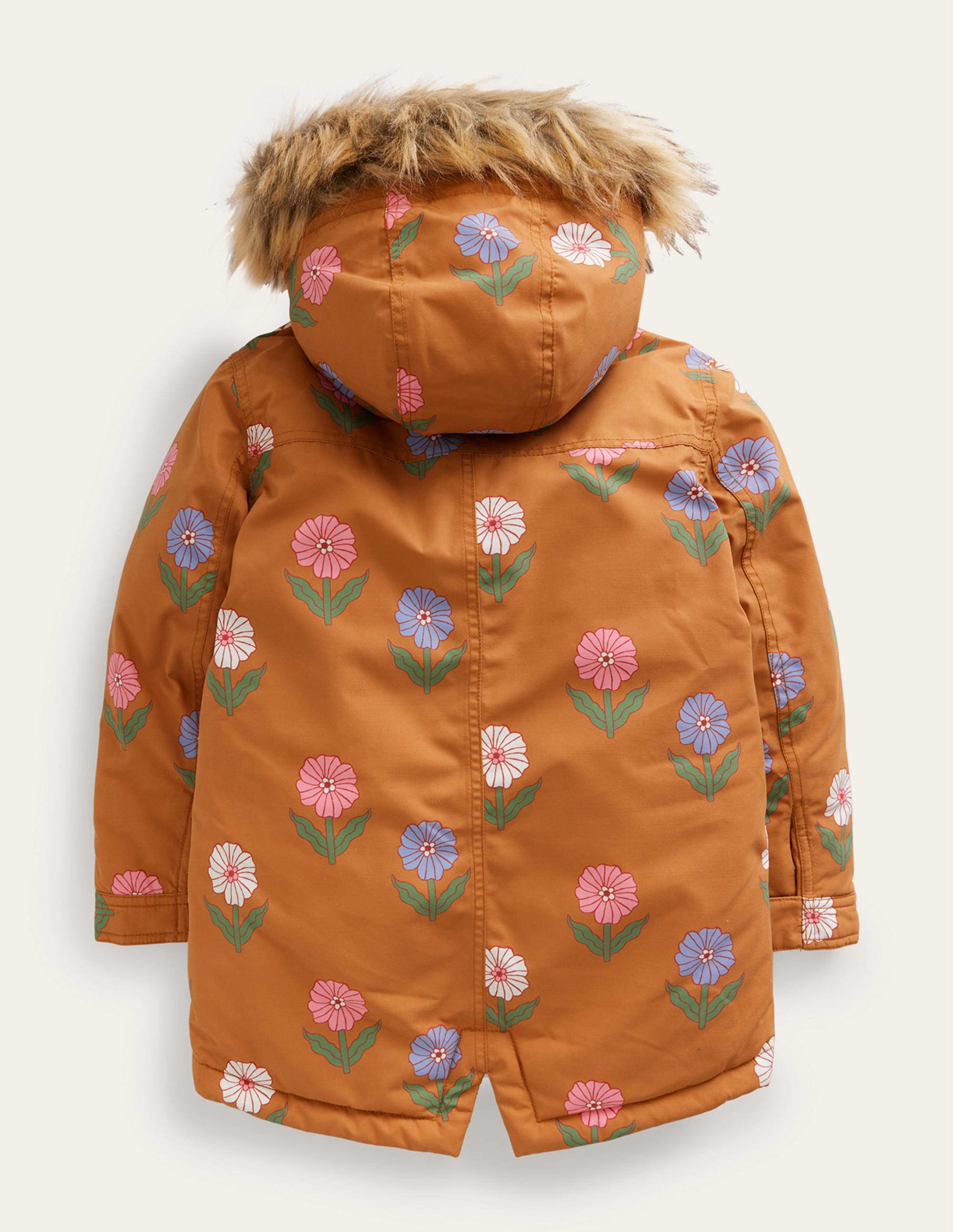 Parka authentique-Motif floral caramel-2
