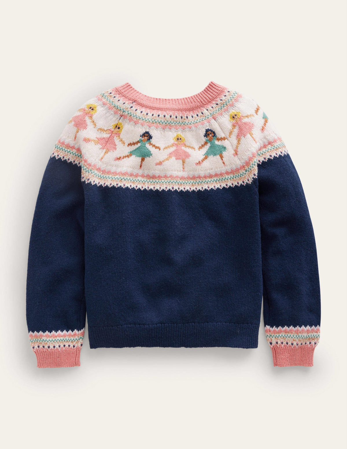 Lustige Fair-Isle-Strickjacke-Französisches Marineblau Ballerinas - Image 2