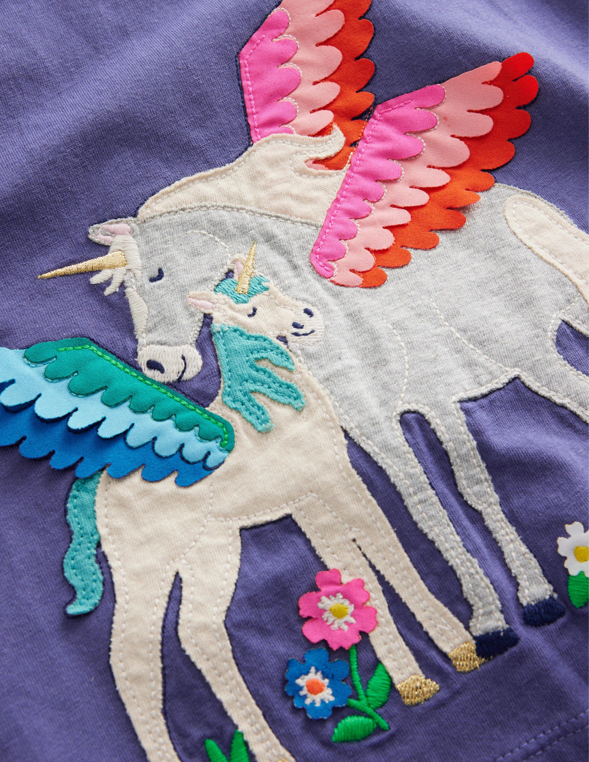 T-Shirt mit Puffärmeln und Applikation-Weiches Steuerbordblau Einhorn - Image 3