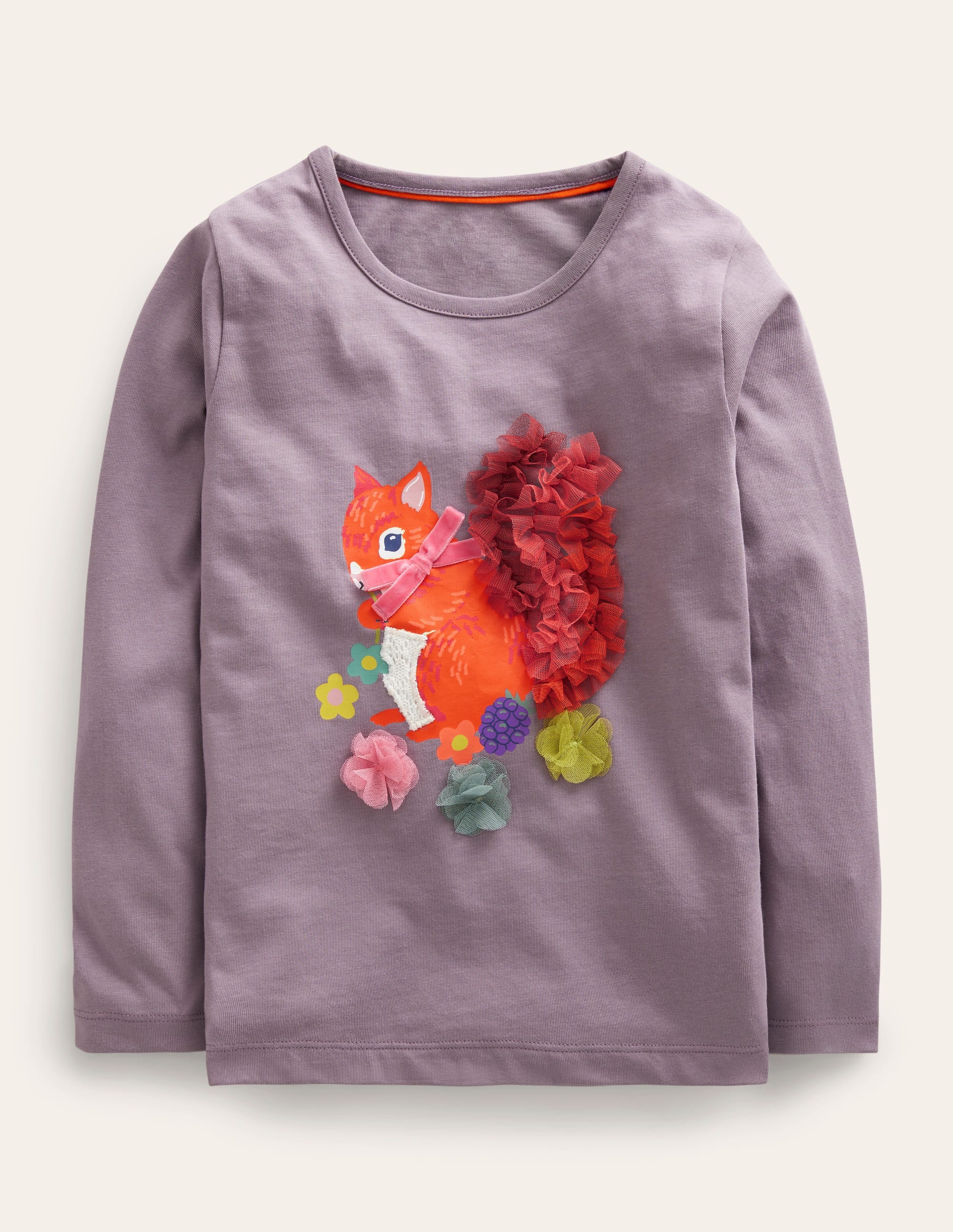 T-Shirt mit Puffärmeln und Applikation-Mammut-Grau Eichhörnchen - Image 1