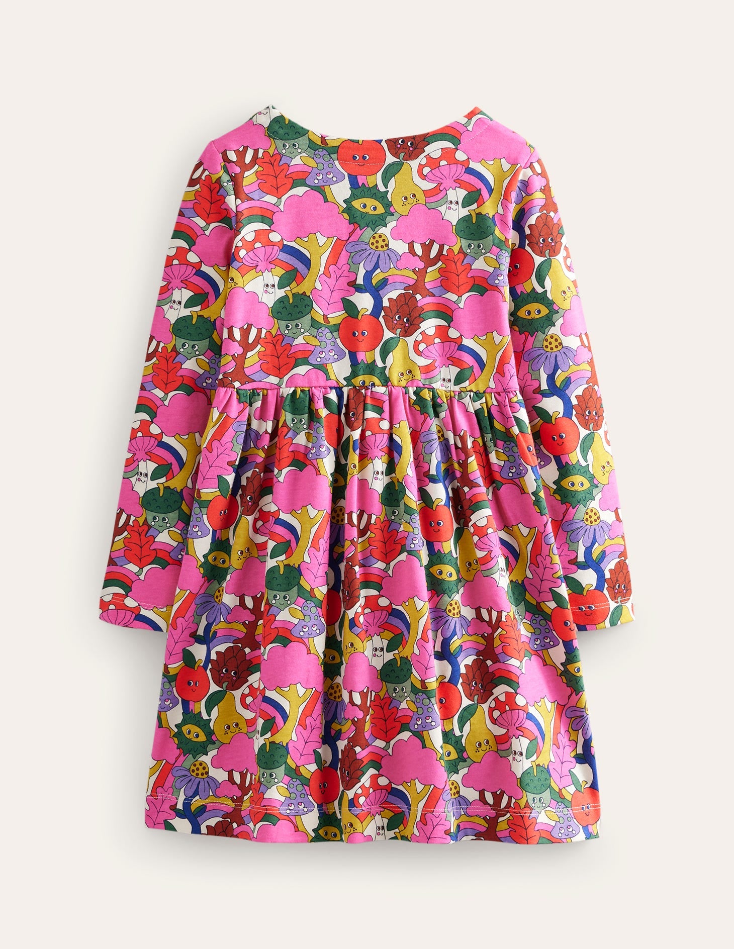 Lustiges Jerseykleid mit langen Ärmeln-Puderrosa Bonkers Conkers - Image 2