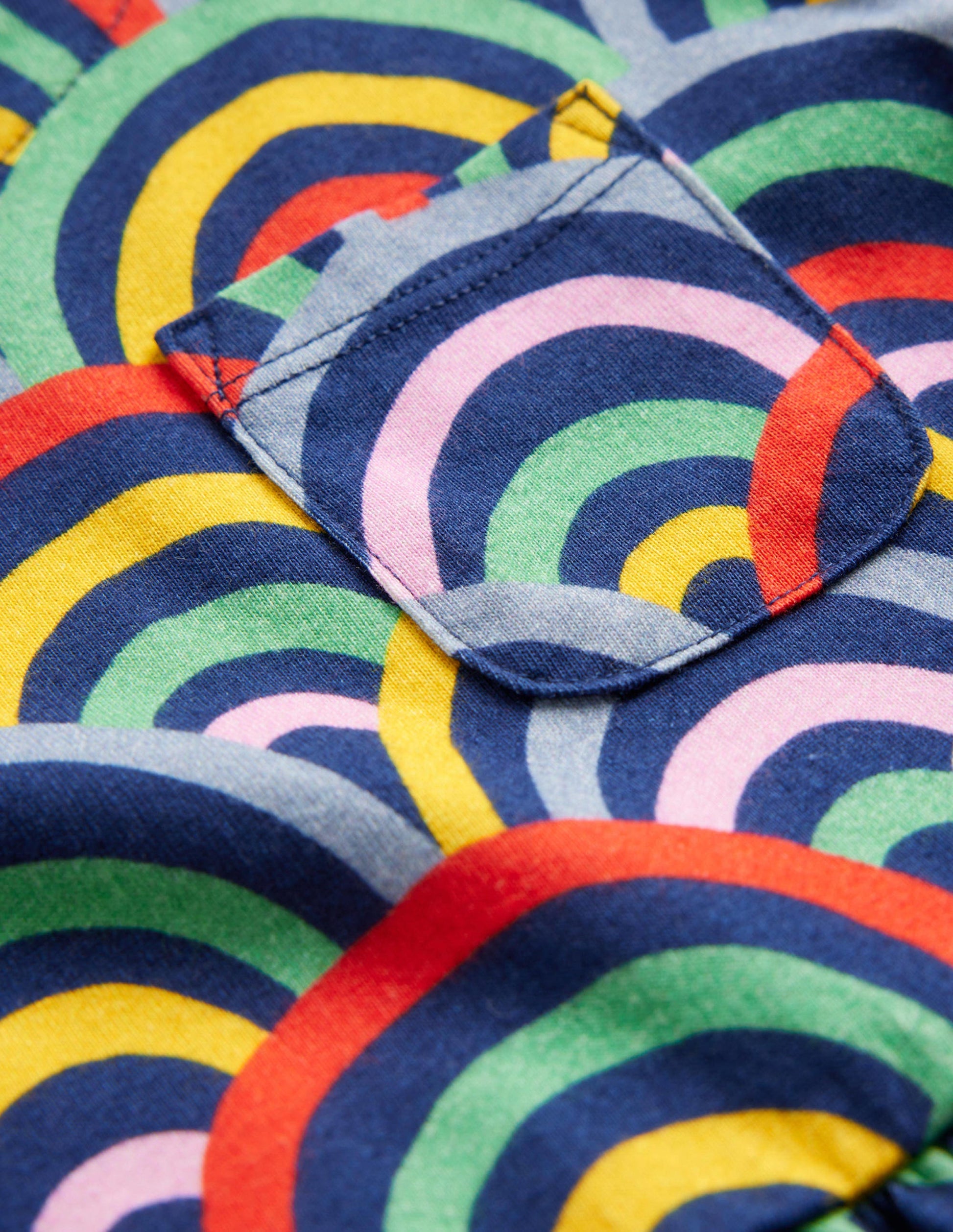 Lustiges Jerseykleid mit langen Ärmeln-Mittelalterliches Blau Regenbogen-3