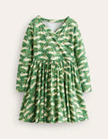 Robe de ballerine en jersey-Motif Bunny Hop vert