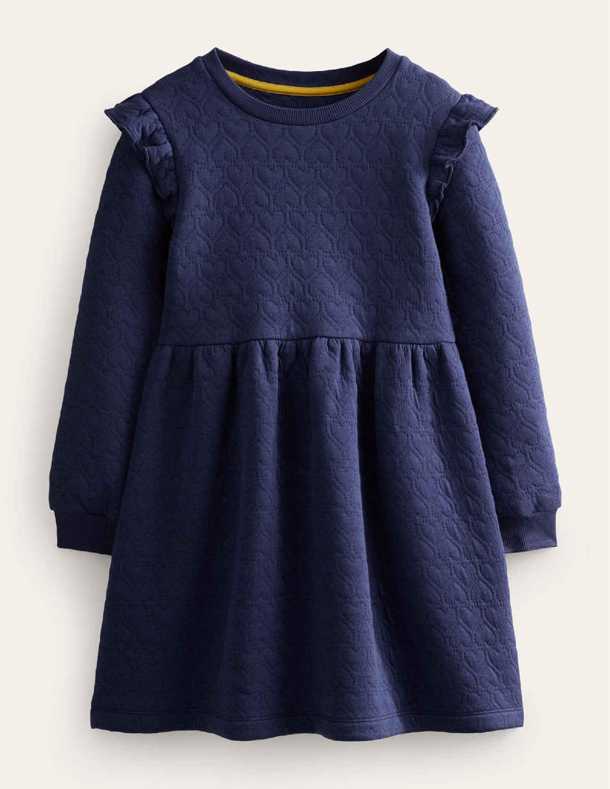 Sweatkleid mit Jacquard-Herz-Design-Schuluniform-Marineblau - Image 1