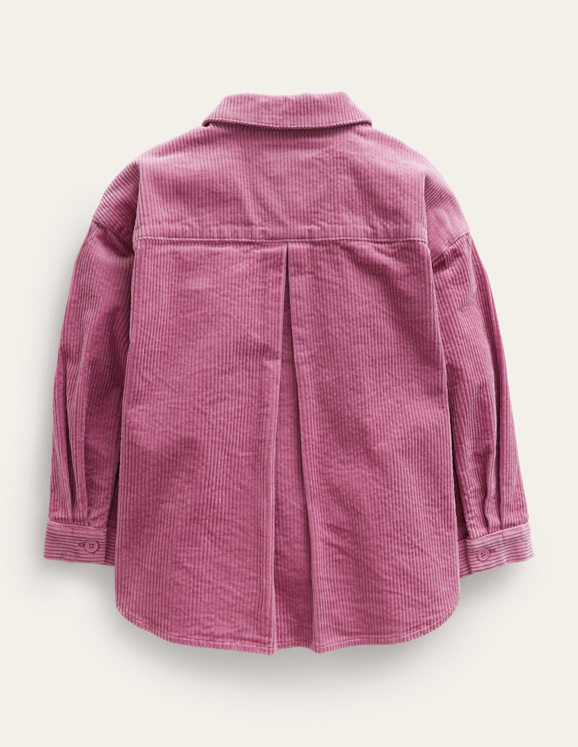 Locker geschnittenes Cordhemd-Teetasse Rosa-2