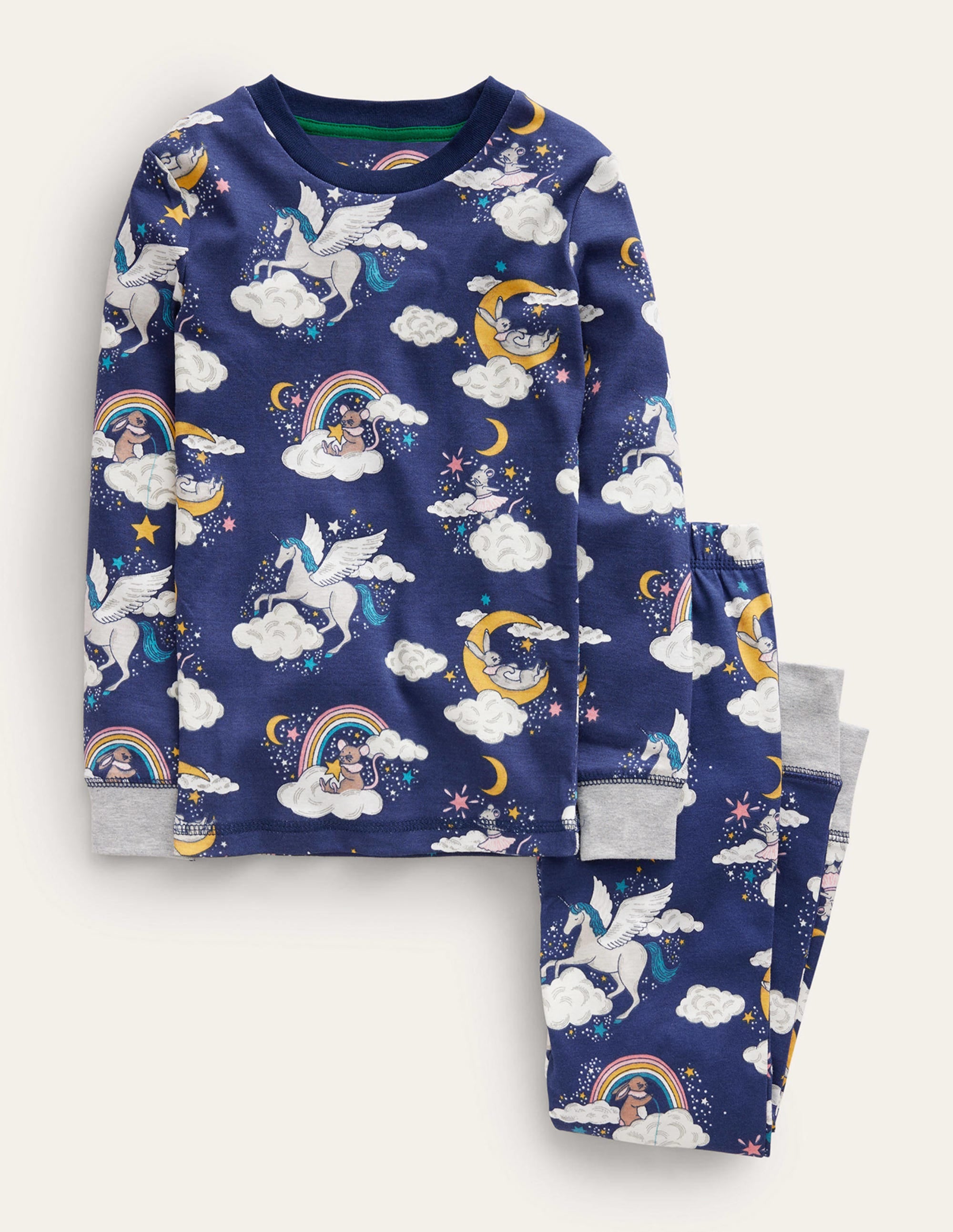 Pyjama phosphorescent douillet-Motif Magical Sky bleu marine universitaire - Image 1