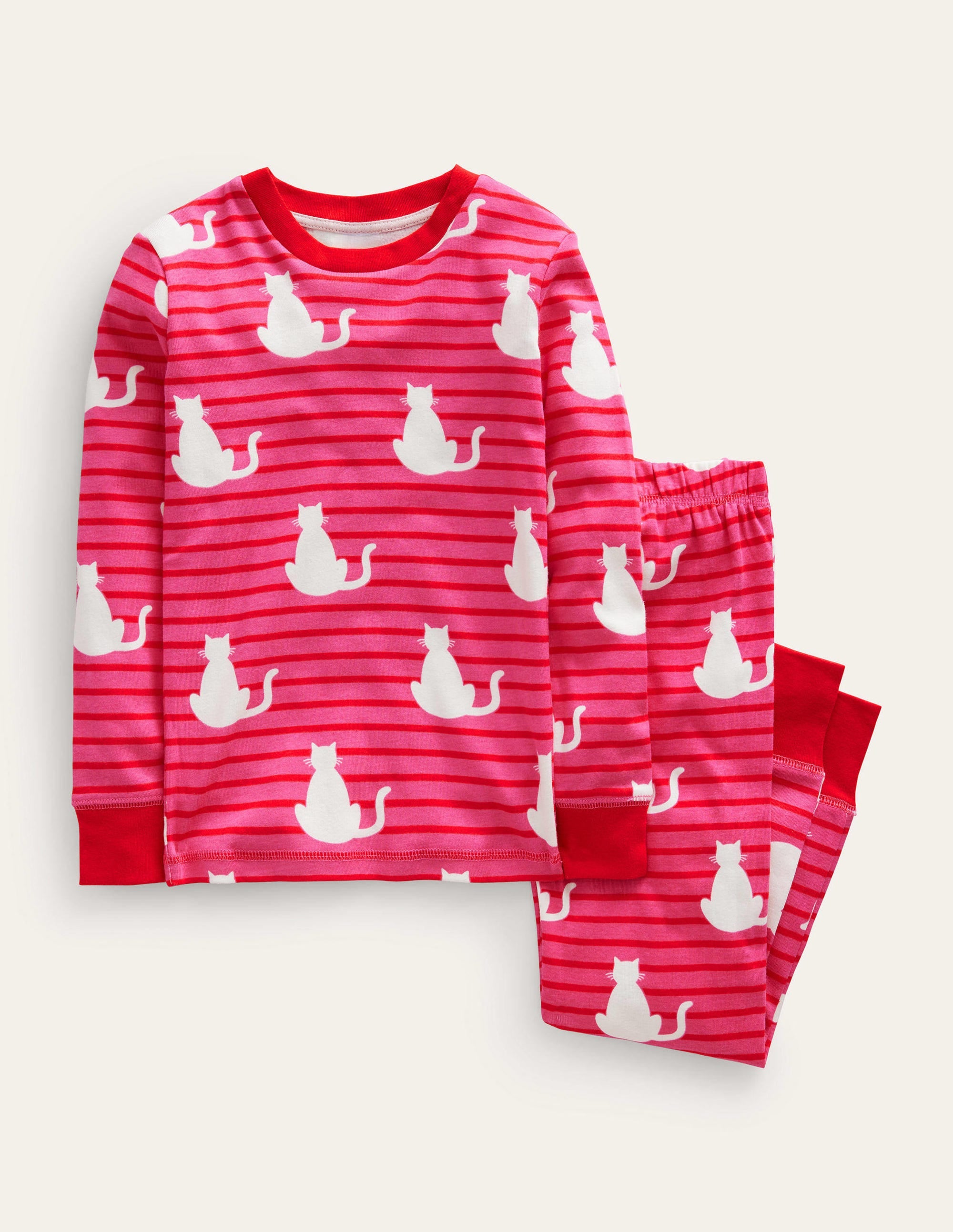 Eng anliegender, im Dunkeln leuchtender Pyjama-Pink Katzen - Image 1