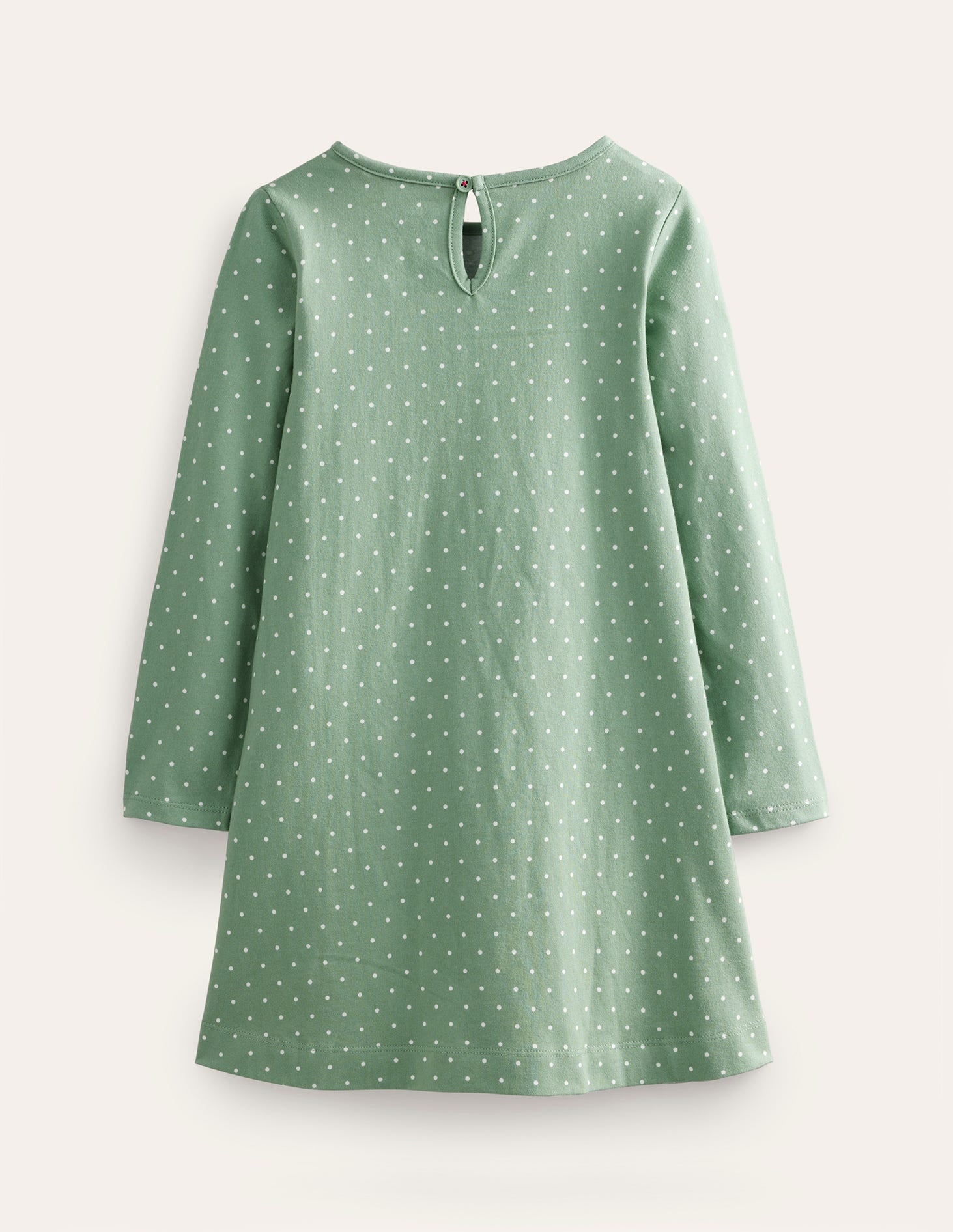 Kleid mit großer Applikation-Rauchgrün Fee-2