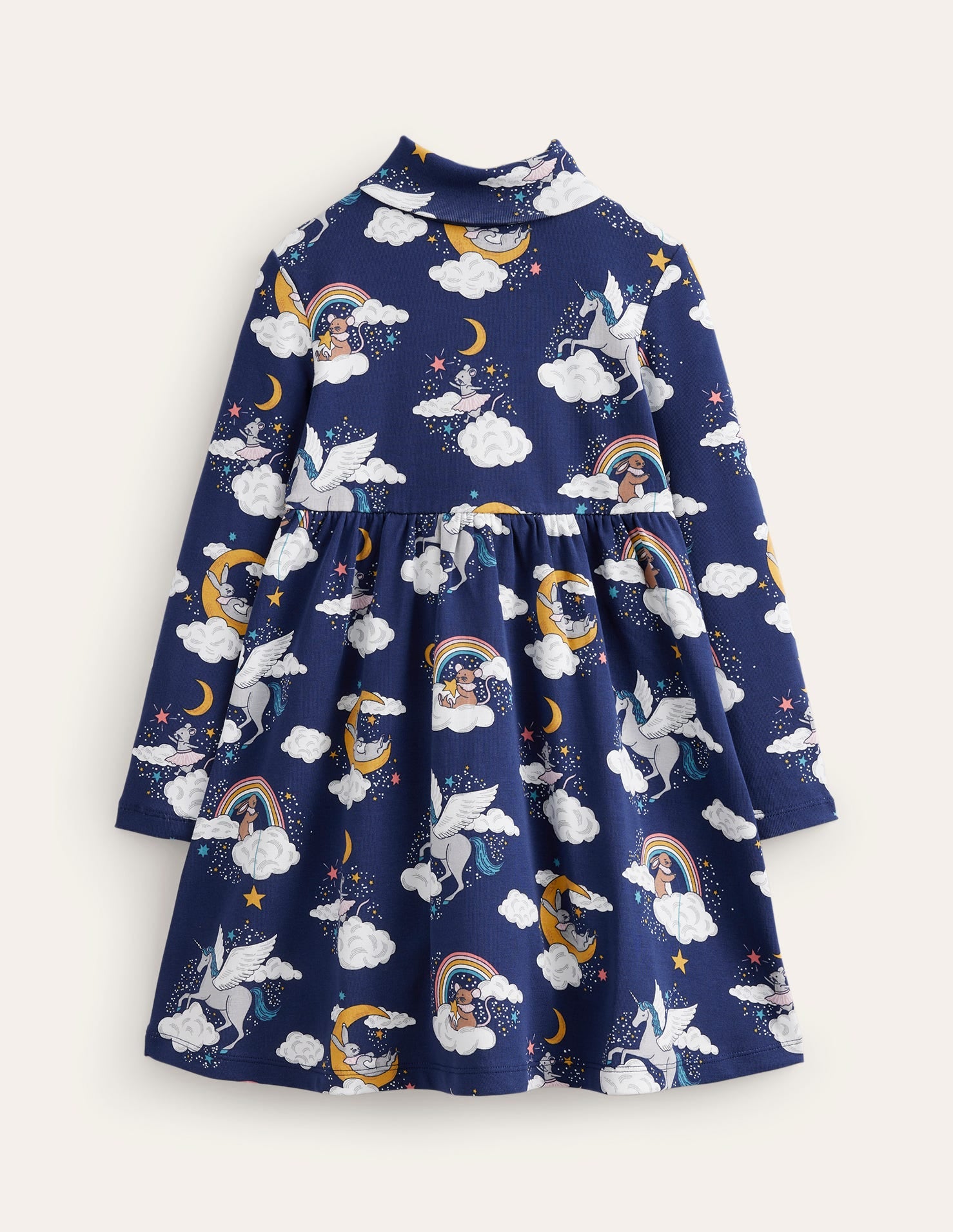 Robe à col roulé en jersey-Motif Magical Sky bleu marine universitaire - Image 1