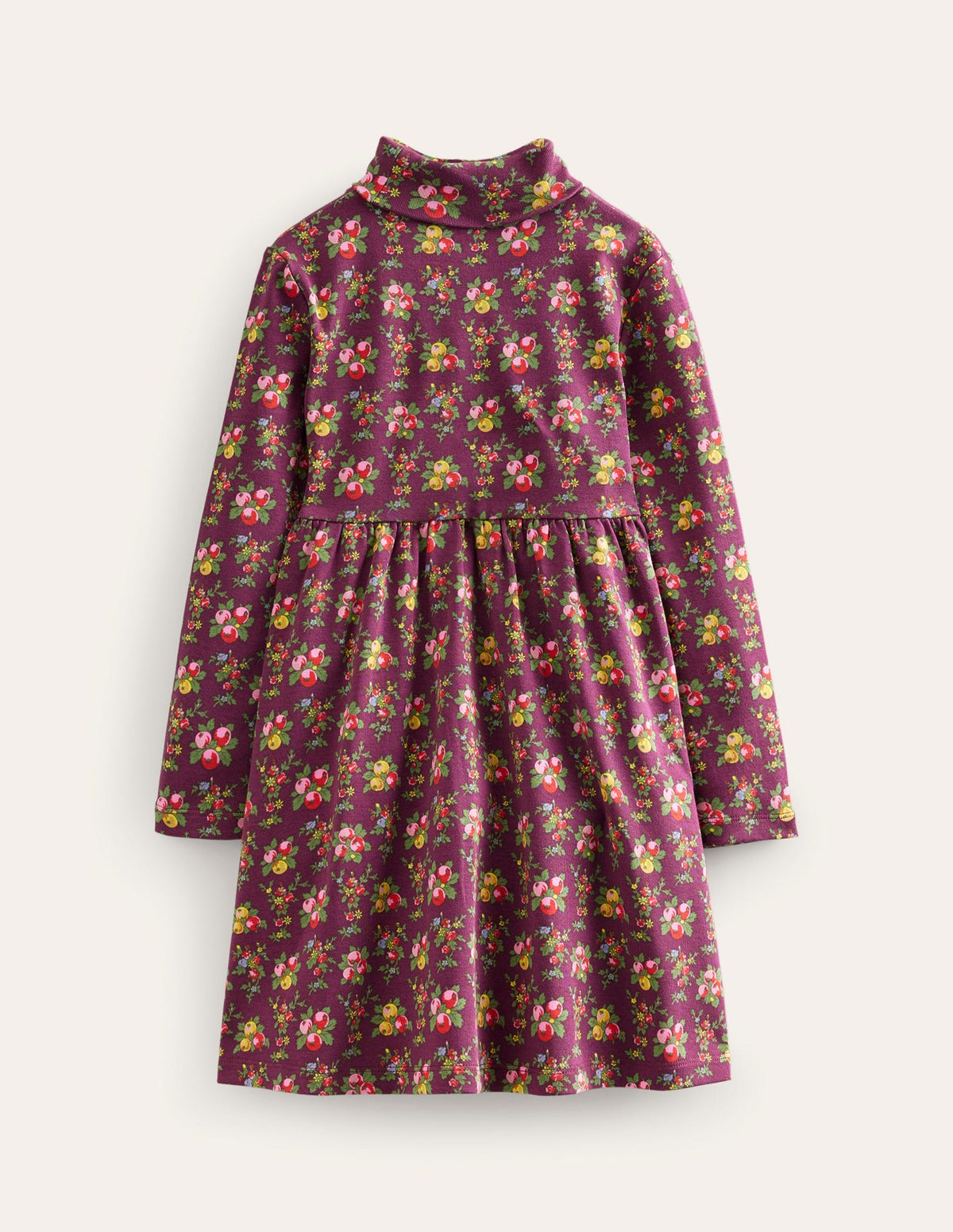 Jerseykleid mit Rollkragen-Beerenrot Lila Obstgarten-2