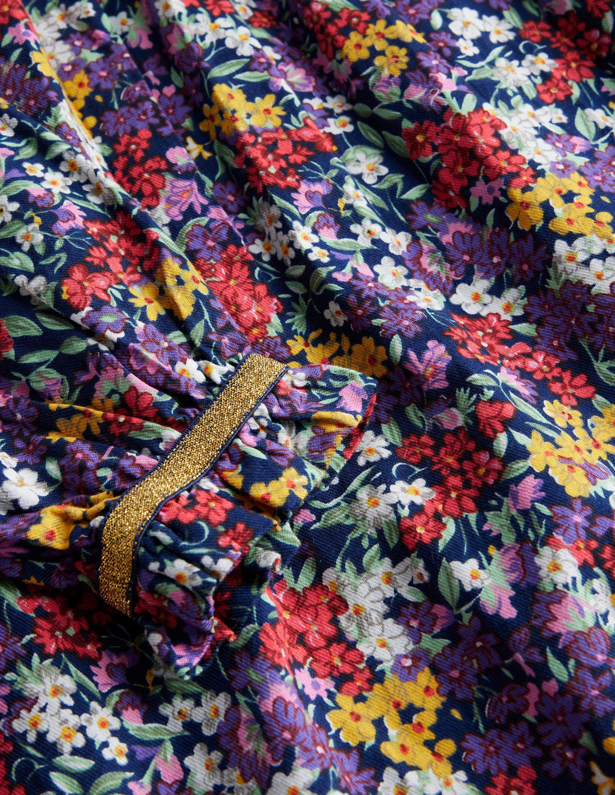 Robe tissée à col froncé-Motif Bloom multi - Image 3