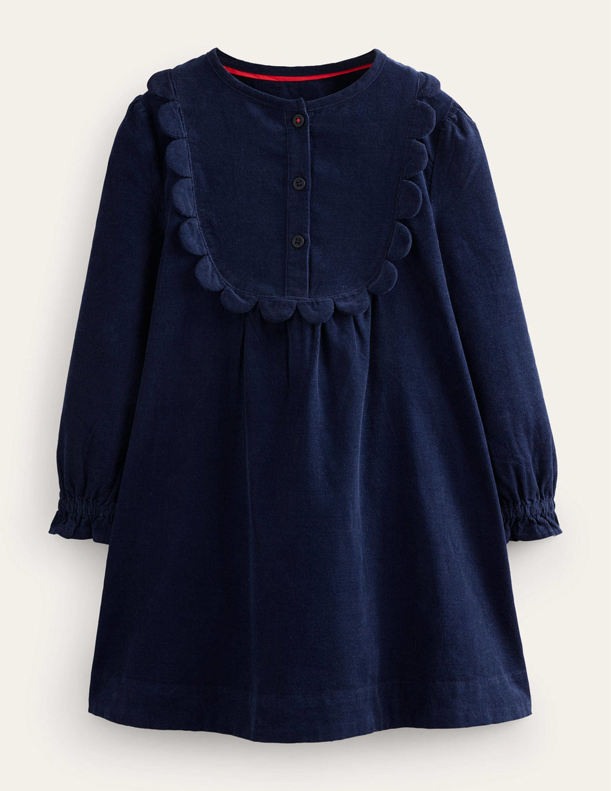 Cordkleid mit Muschelsaum-Französisches Marineblau - Image 1
