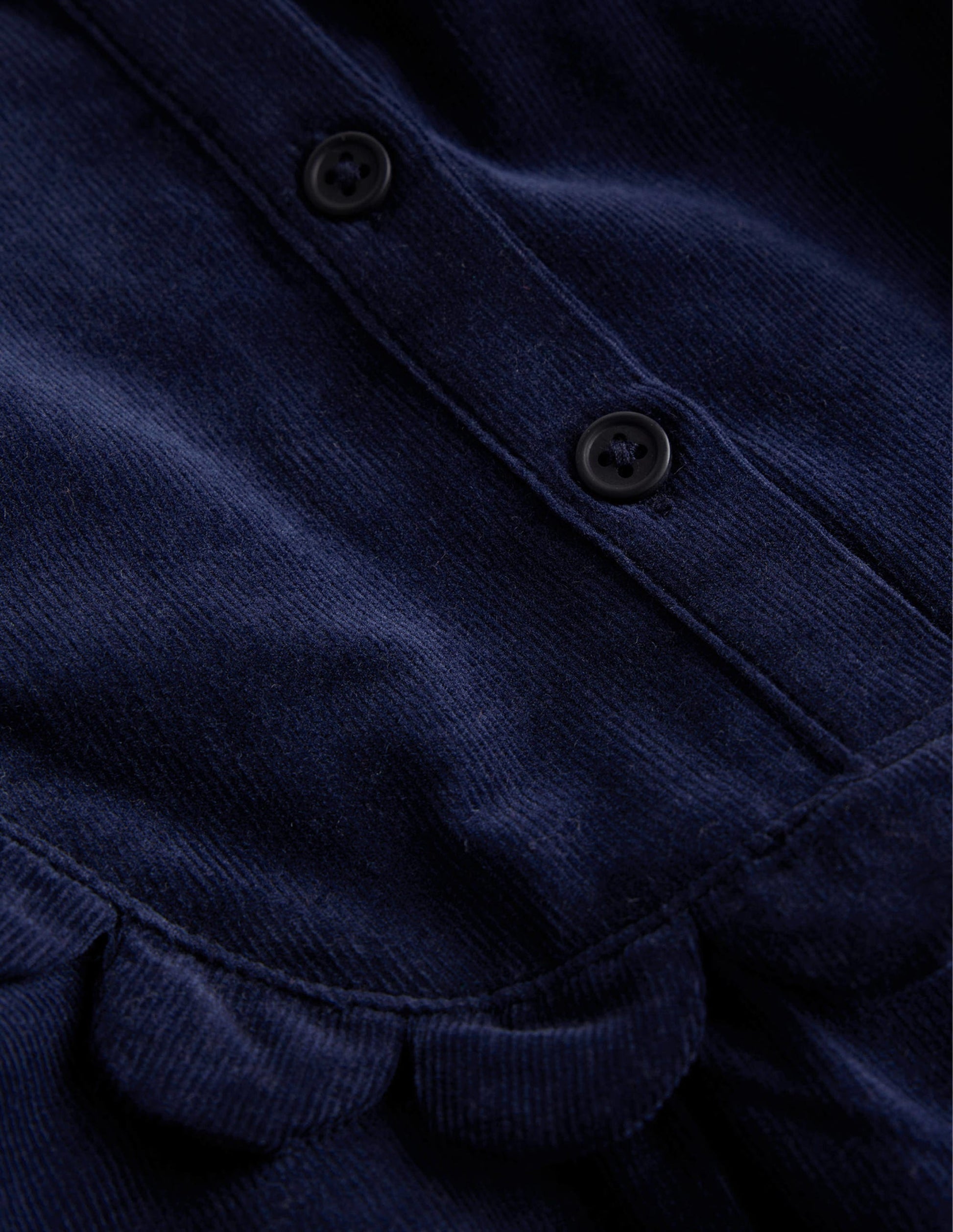 Cordkleid mit Muschelsaum-Französisches Marineblau-3