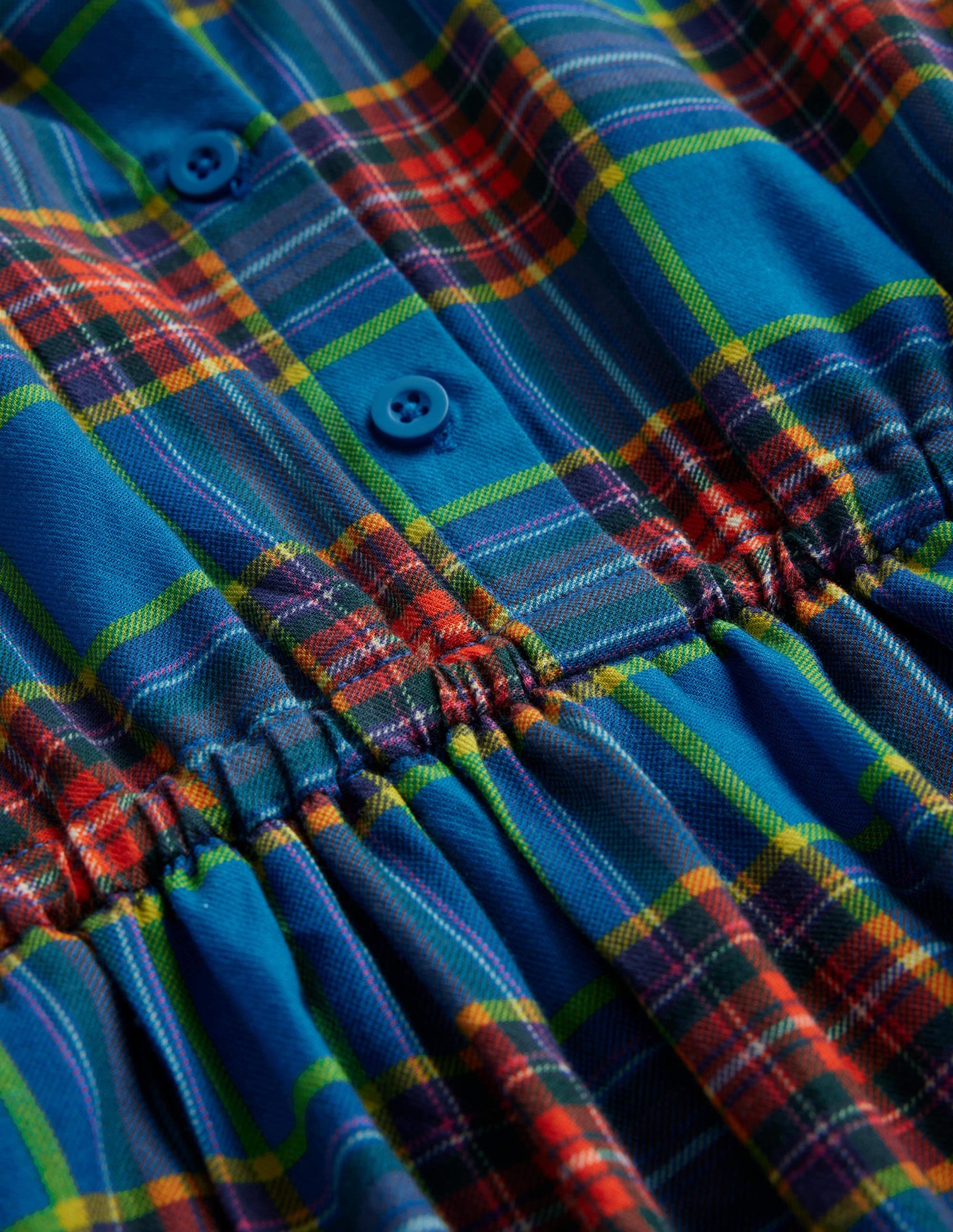 Kariertes Hemdblusenkleid aus Baumwolle-Blau / Rot Kariert - Image 3