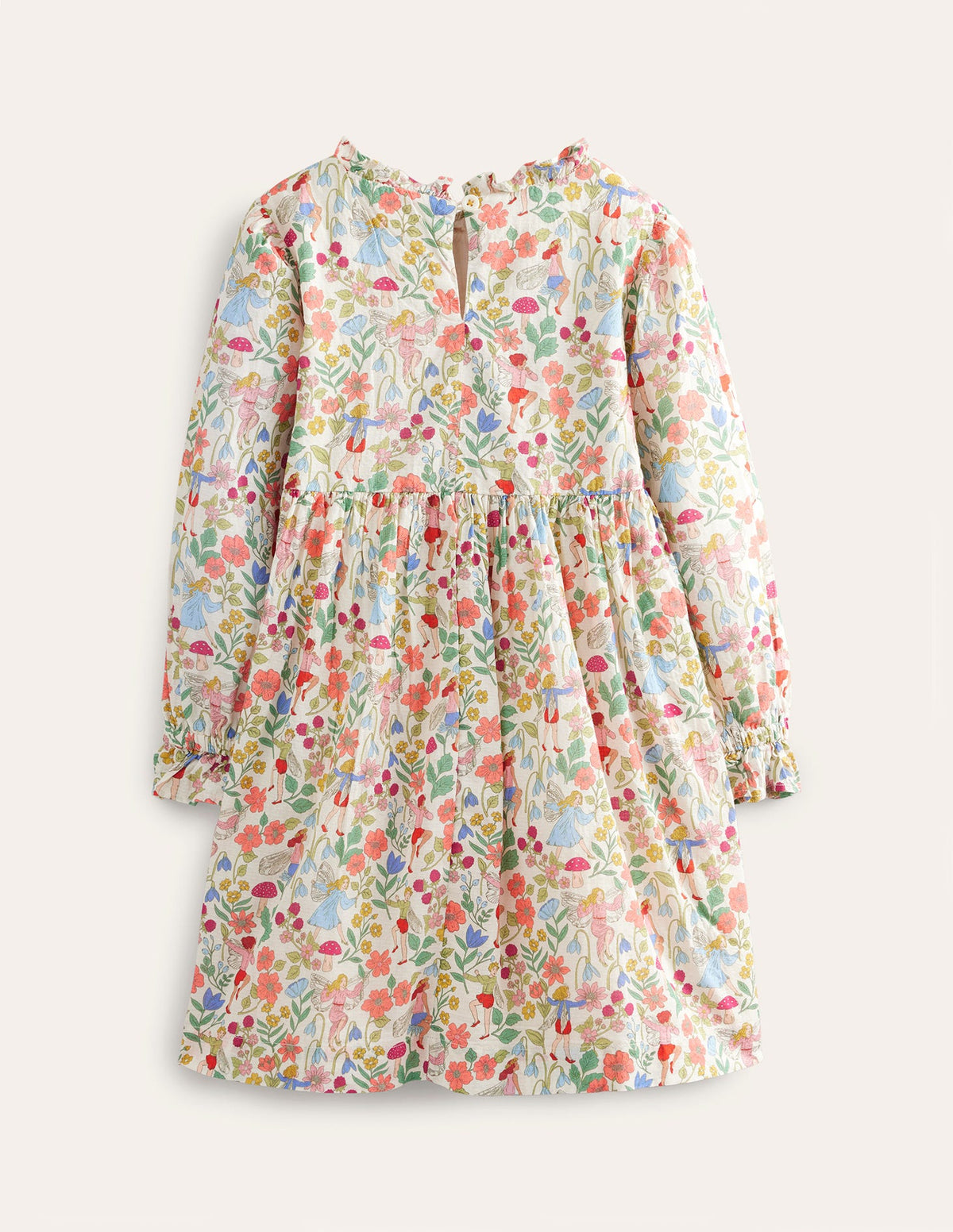 Robe imprimée à smocks-Fées vanille - Image 2