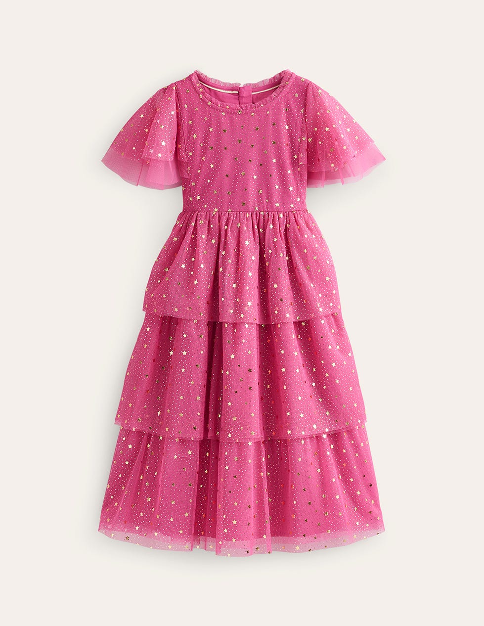 Tüllkleid mit Folienstern-Sweet William Rosa - Image 1