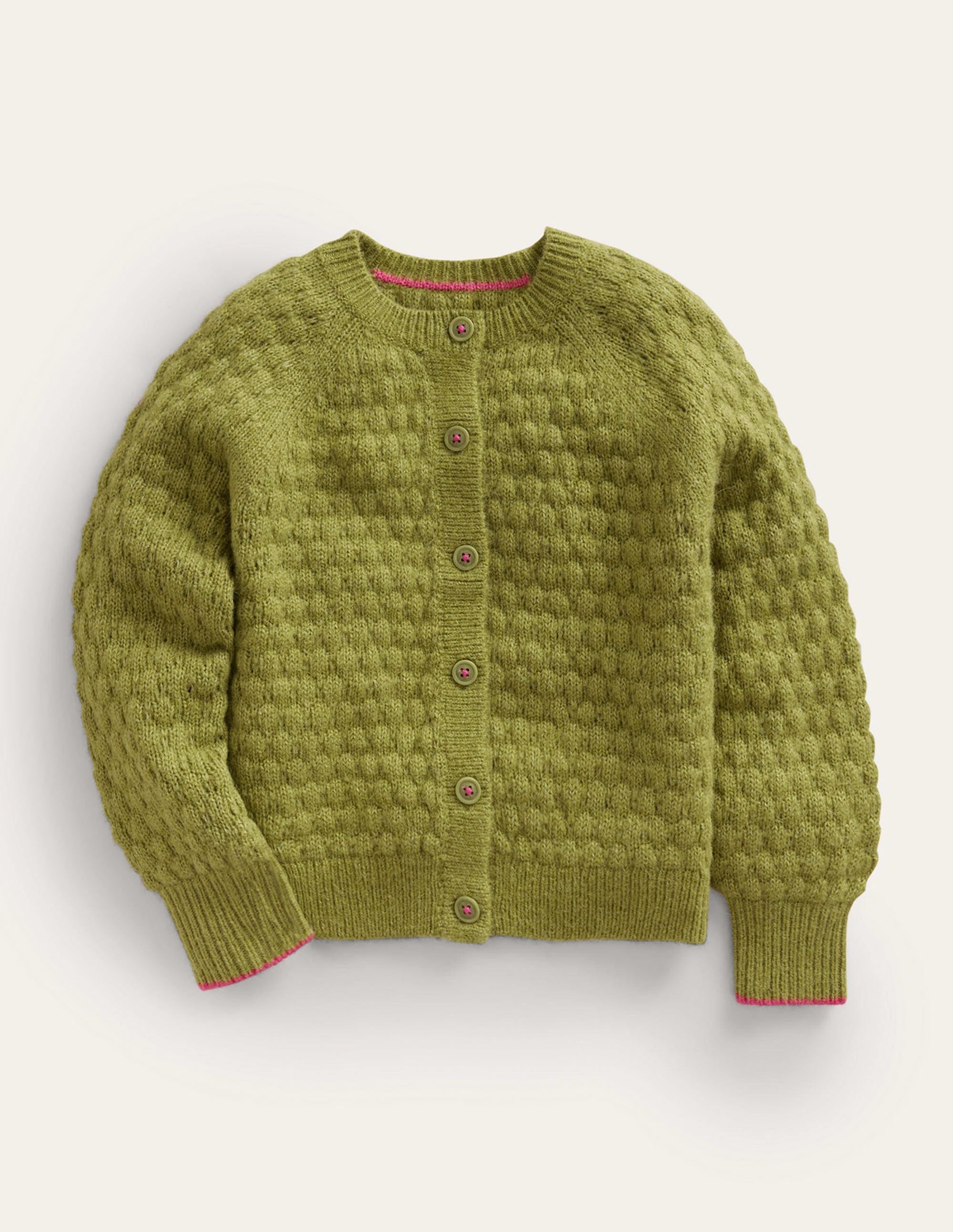 Strickjacke mit Pomponmaschen-Sternfrucht Grün - Image 1
