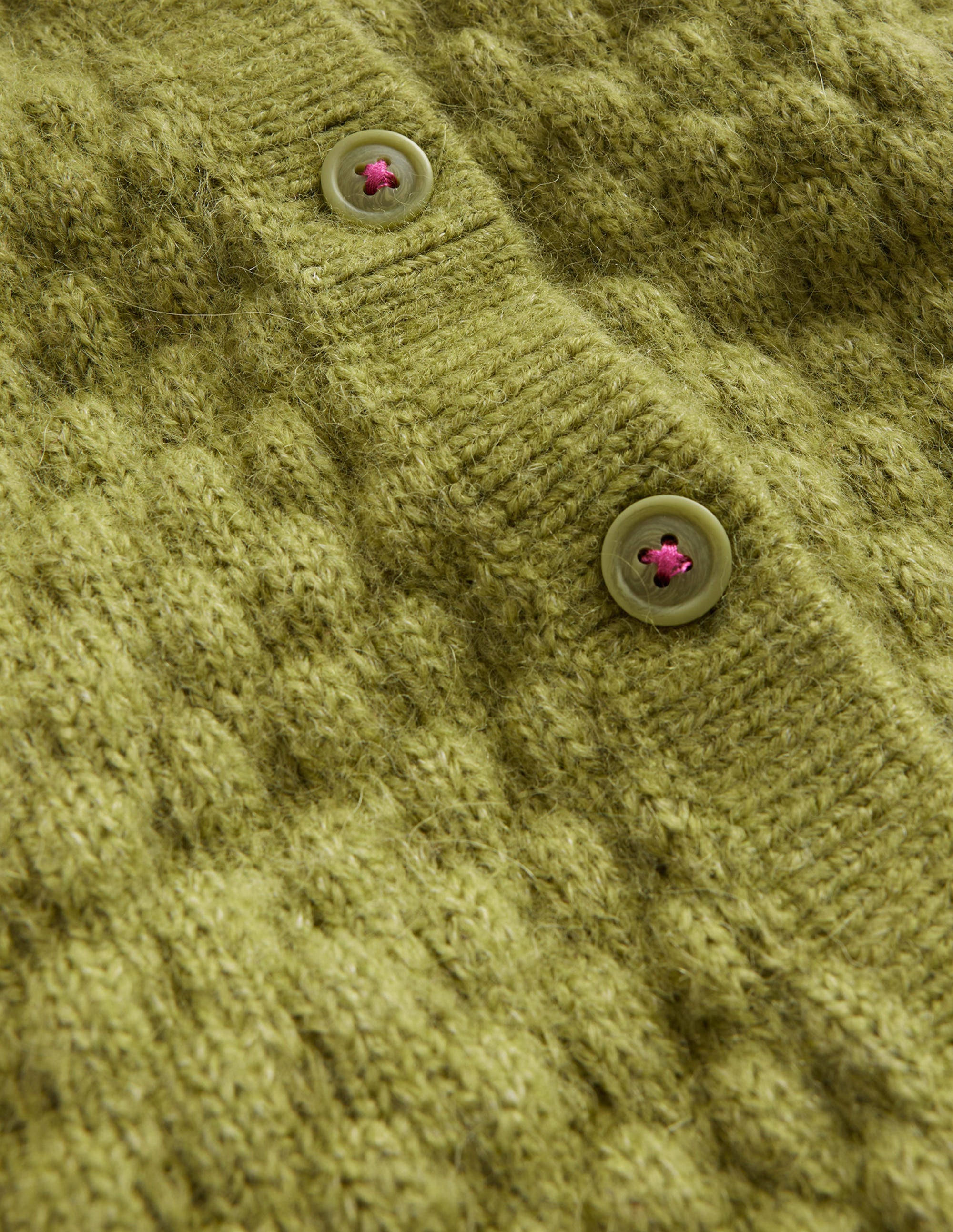 Strickjacke mit Pomponmaschen-Sternfrucht Grün - Image 3
