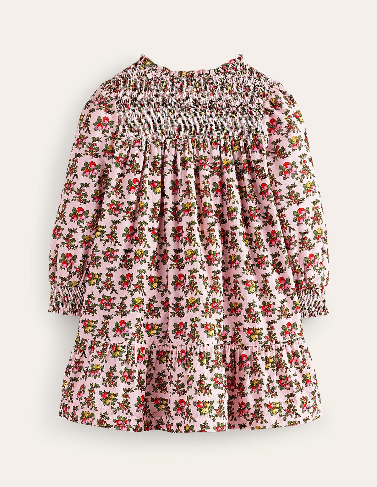 Gerafftes Cordkleid-Französisches Rosa Apfelgarten - Image 2