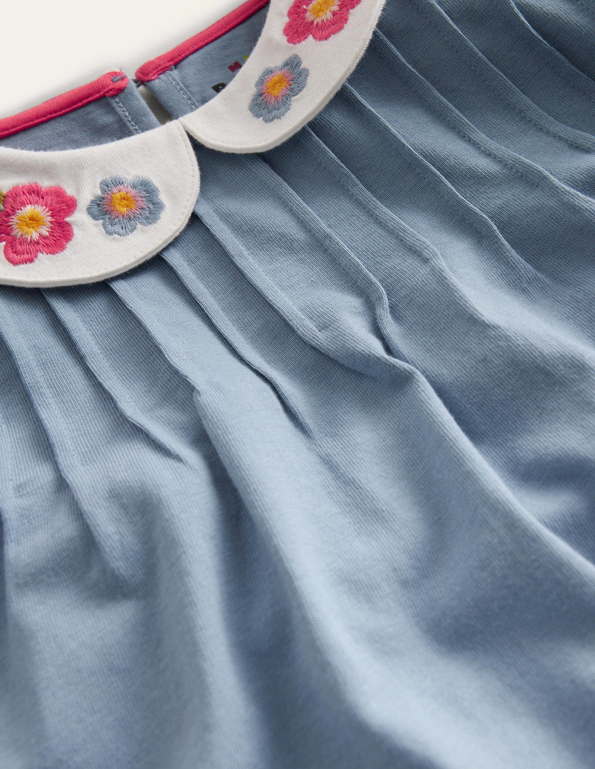 Jersey-Oberteil mit Kragen-Blassblau Blume-3