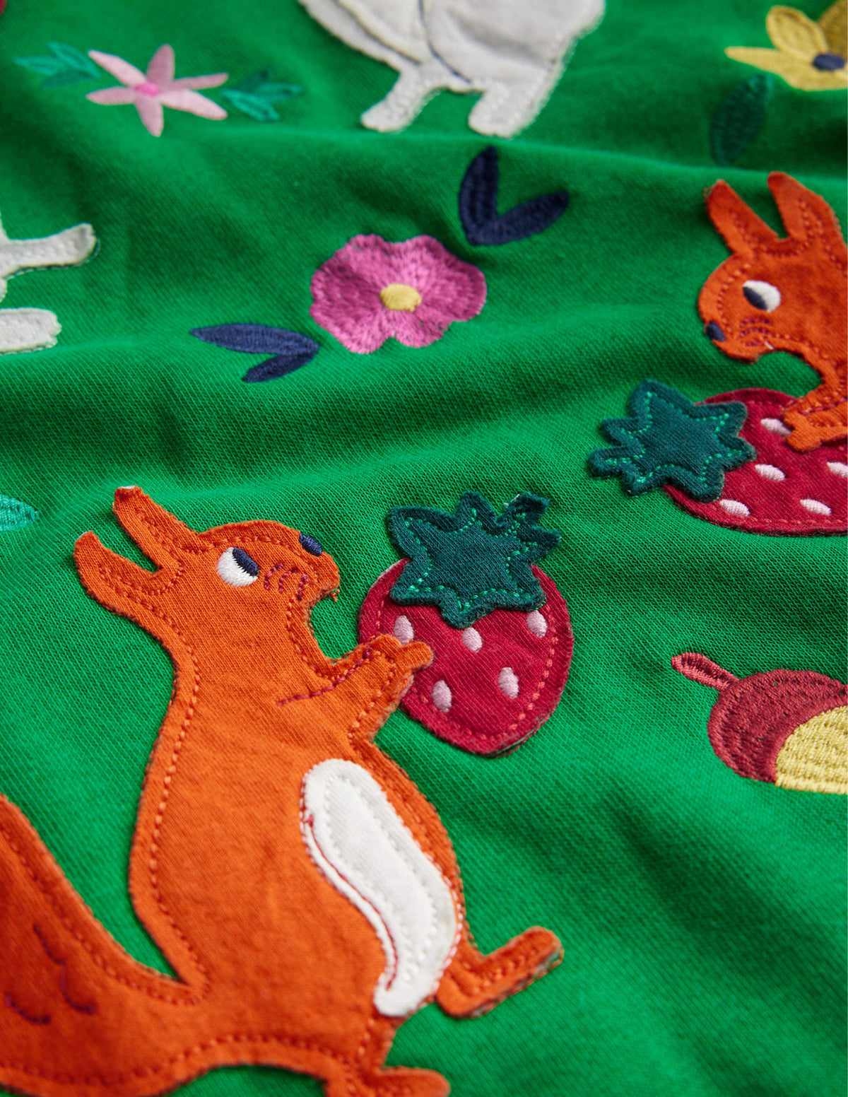 Robe-sweat cosy à appliqué-Motif Woodland vert foncé - Image 3
