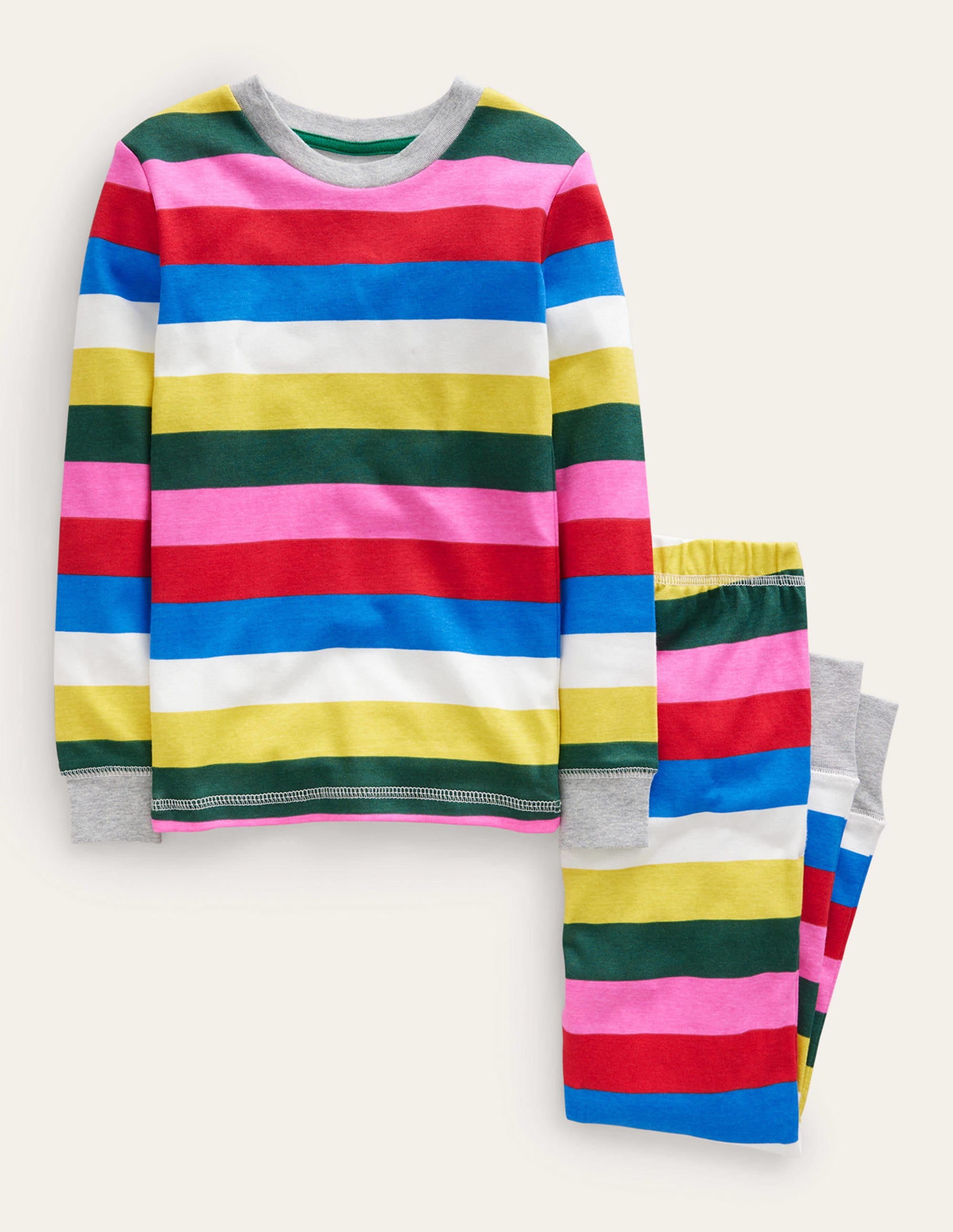 Snug Striped Long John Pyjamas-Multi - Image 1