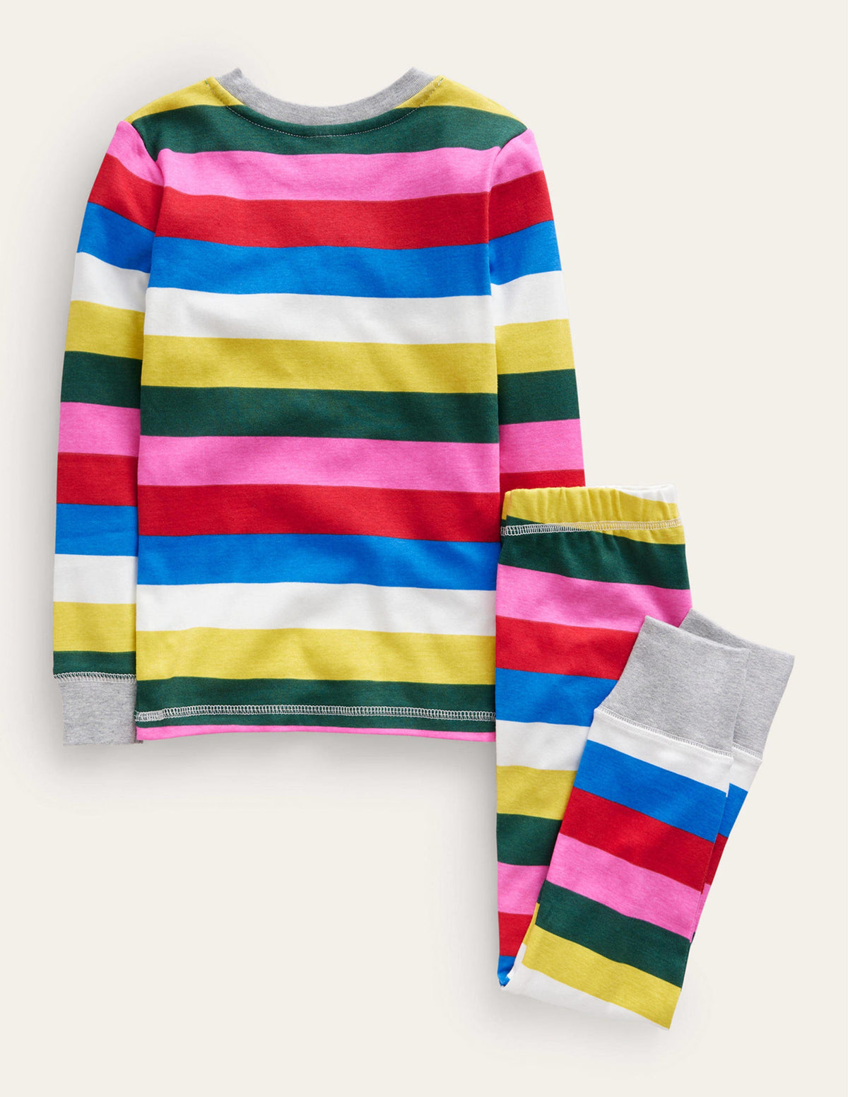 Snug Striped Long John Pyjamas-Multi-2