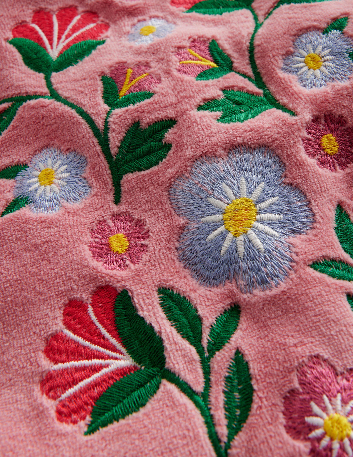 Besticktes Sweatshirt aus Samt-Mandelrosa Floral-3