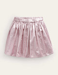 Metallic Party Skirt-Almond Pink