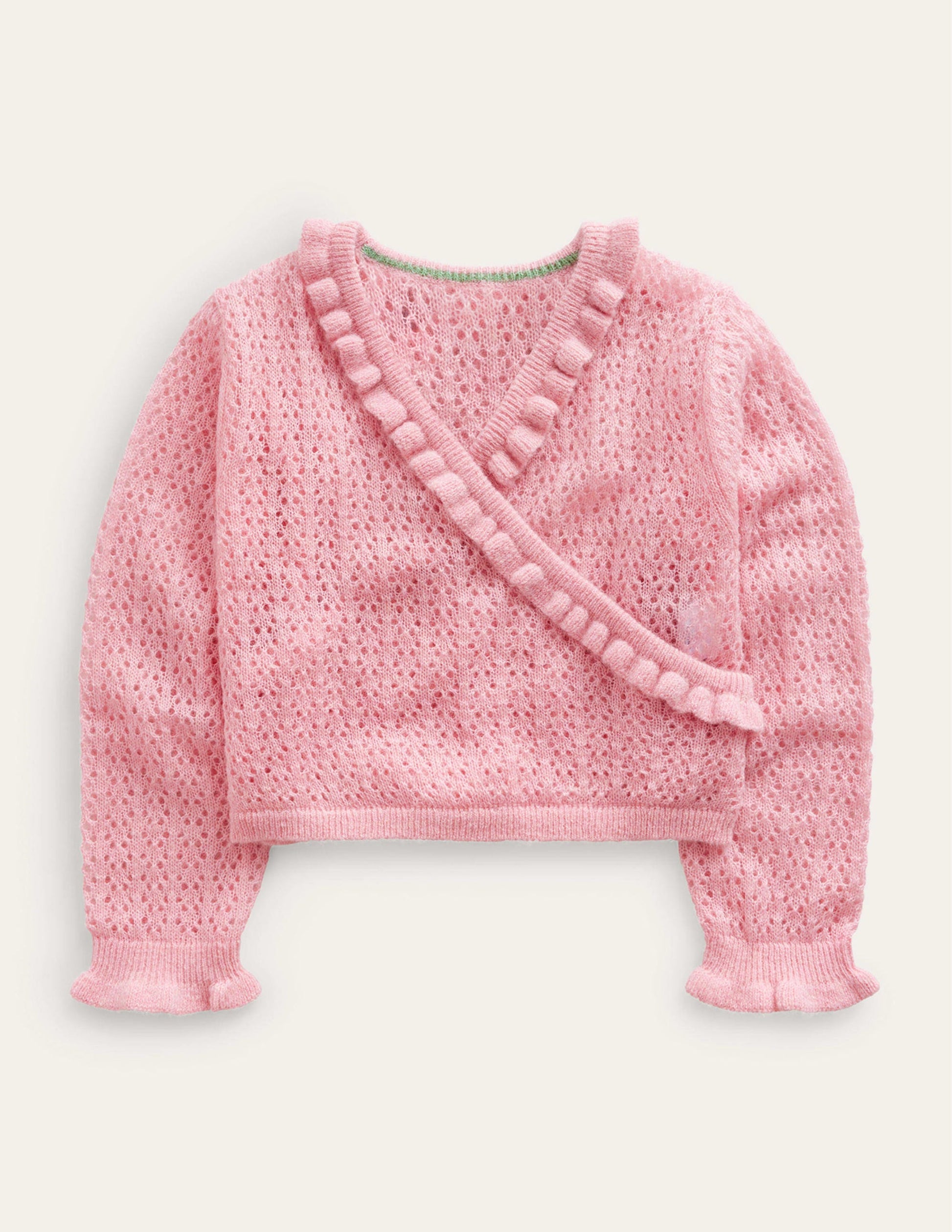 Wickel-Strickjacke im Ballett-Stil-Mandelrosa-1
