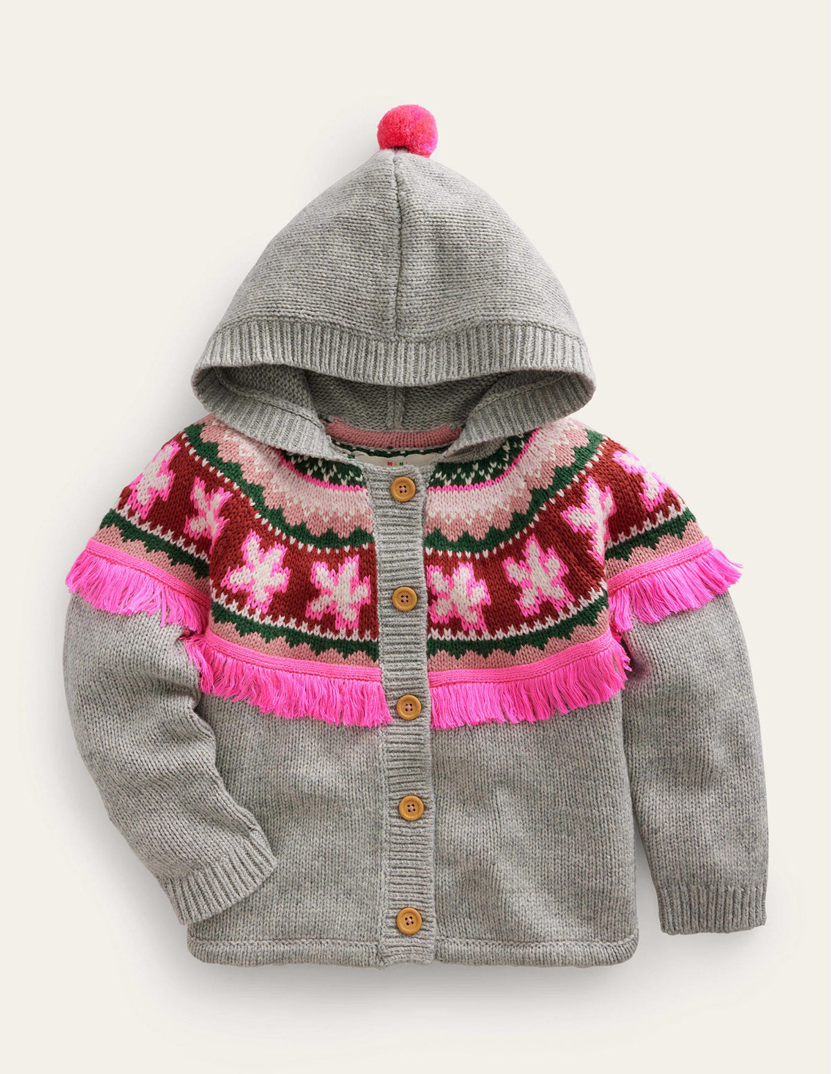 Gilet façon poncho-Gris chiné - Image 1