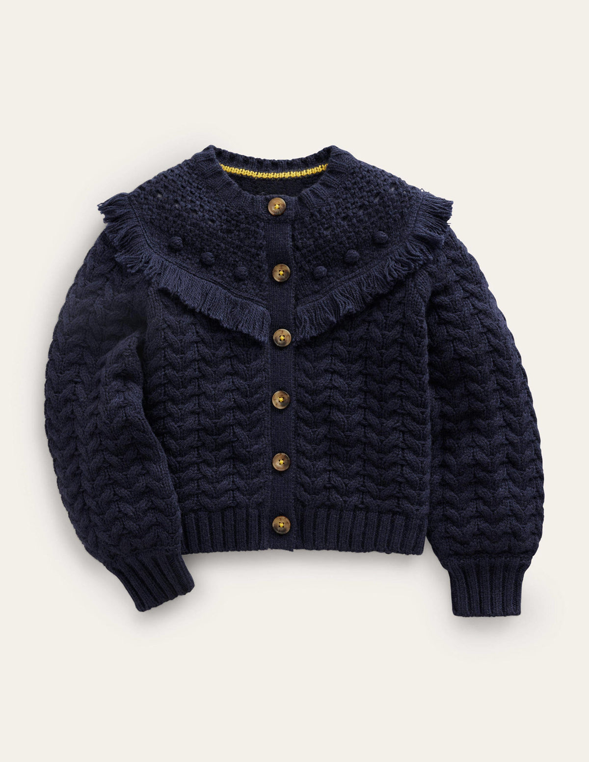 Strickjacke mit Quasten-Marineblau-1