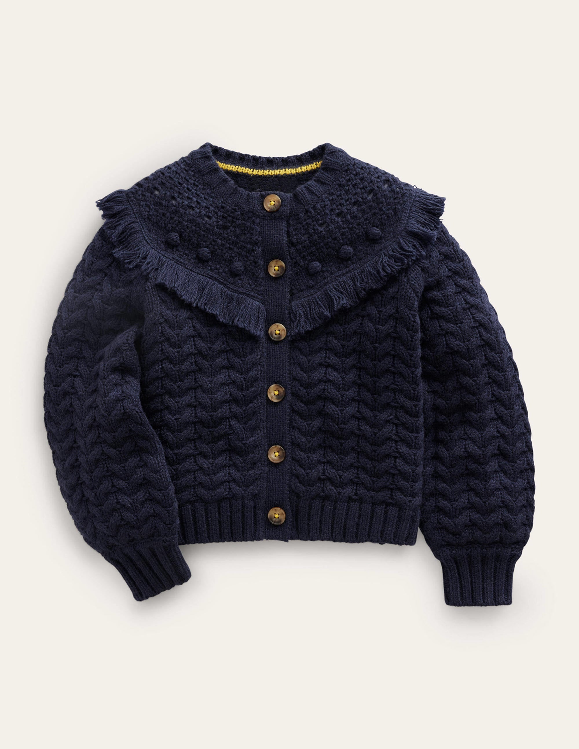 Strickjacke mit Quasten-Marineblau - Image 1