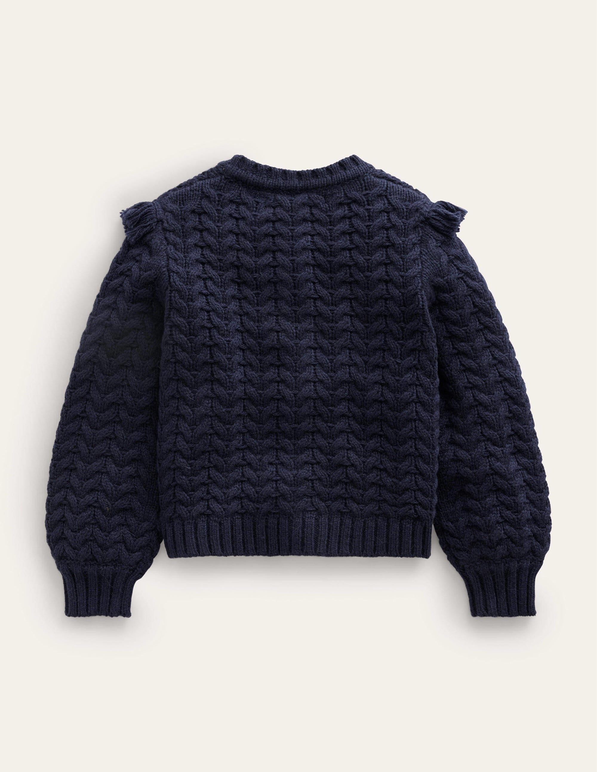Strickjacke mit Quasten-Marineblau - Image 2
