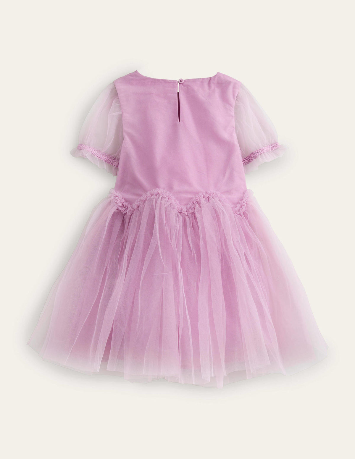 Tüll Kleid mit Rüschen an der Taille-Fliederfarben-2