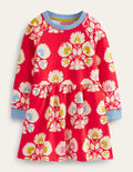 Bedrucktes Sweatshirt-Kleid-Erdbeere, Holzschnittmuster