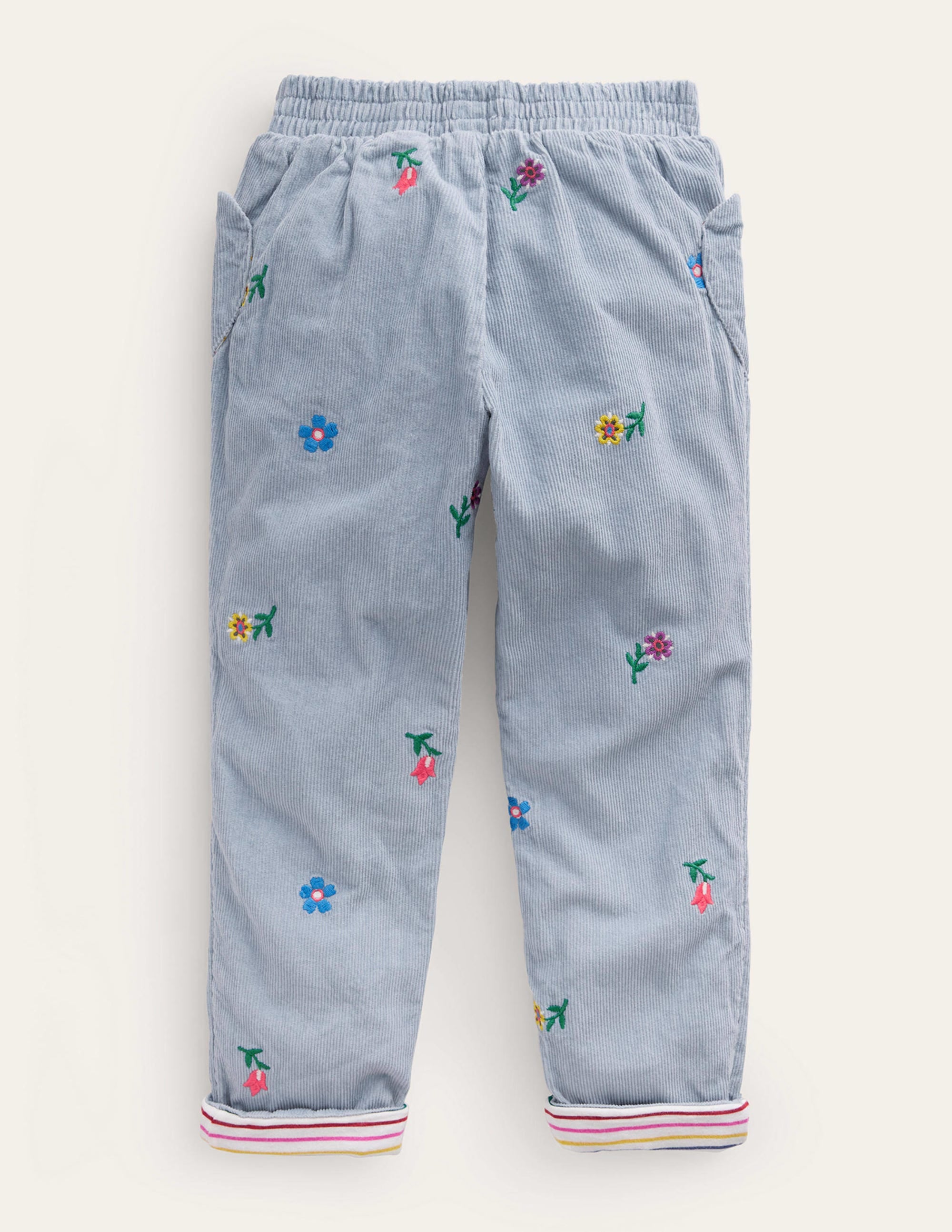 Gefütterte Cordhose zum Hineinschlüpfen-Kieselblau - Image 2