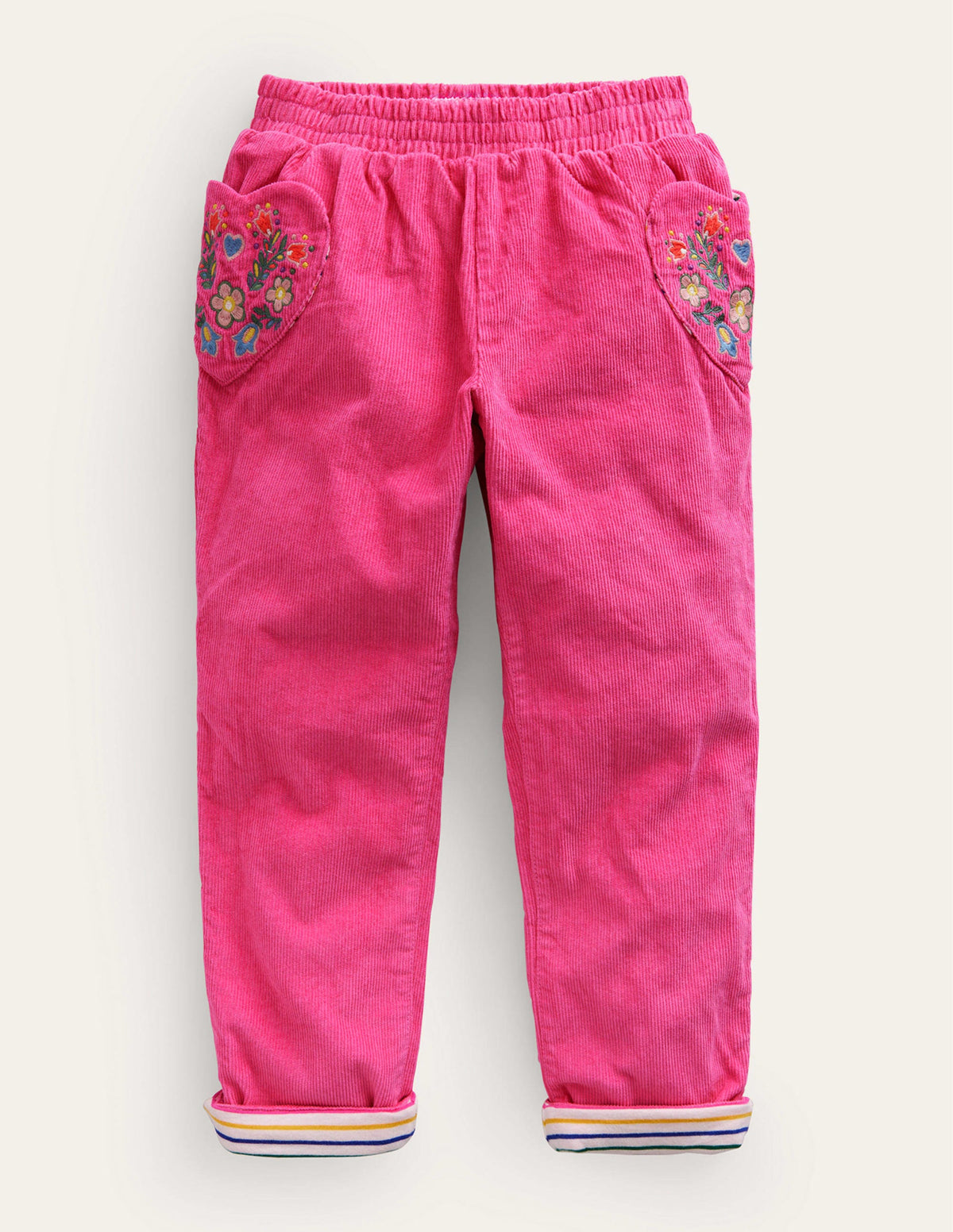Gefütterte Cordhose zum Hineinschlüpfen-Mittleres Rosa - Image 1