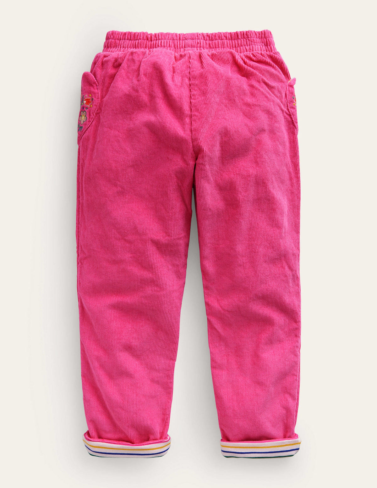 Gefütterte Cordhose zum Hineinschlüpfen-Mittleres Rosa-2