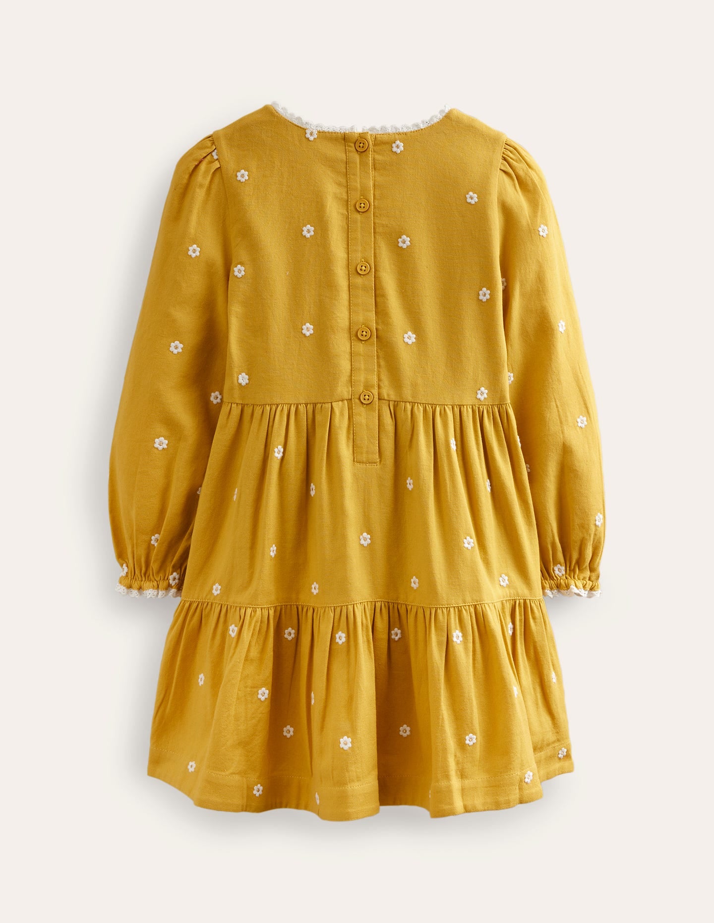 Besticktes schwingendes Kleid-Honigfarben Gänseblümchen - Image 2