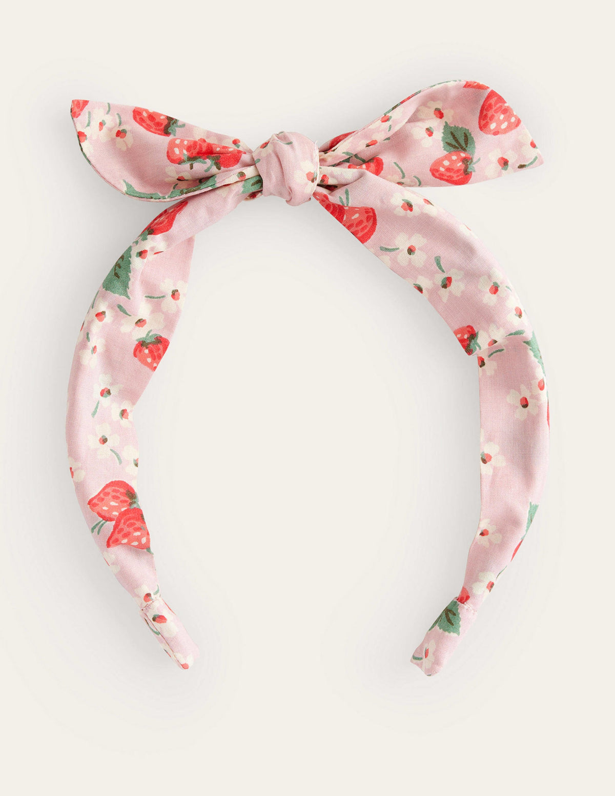 Serre-tête à nœud-Fraises rose - Image 1