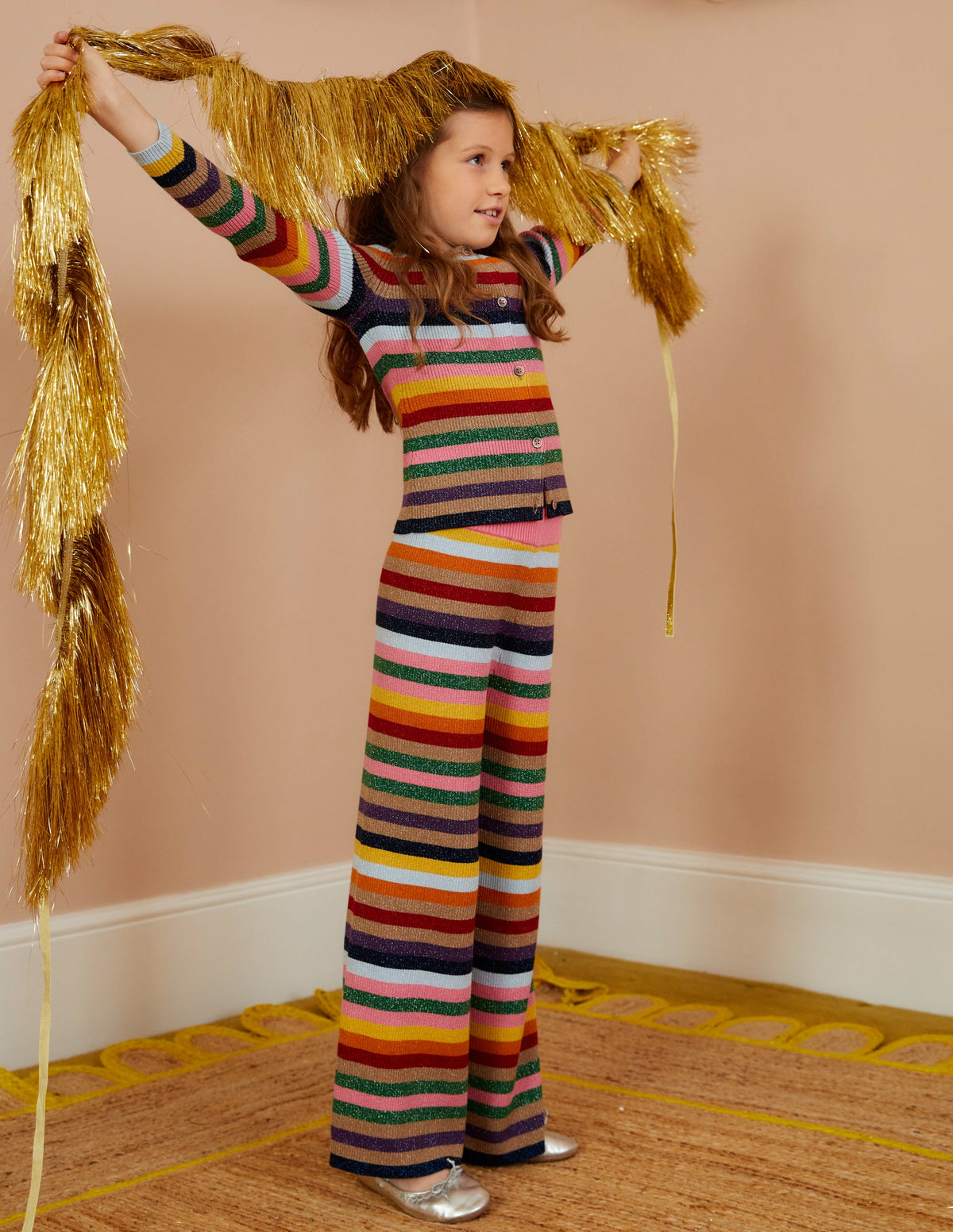 Strickjacke mit Glitzer und Streifen-Bunte Streifen Glitzer - Image 4